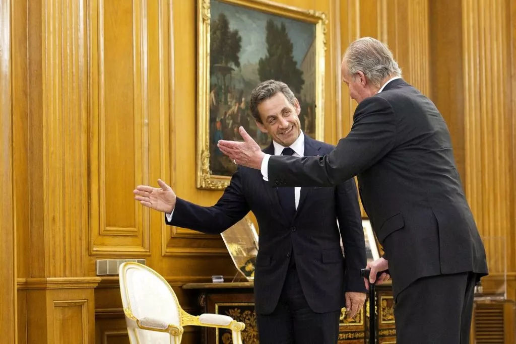Король Испании Хуан Карлос принимает Николя Саркози