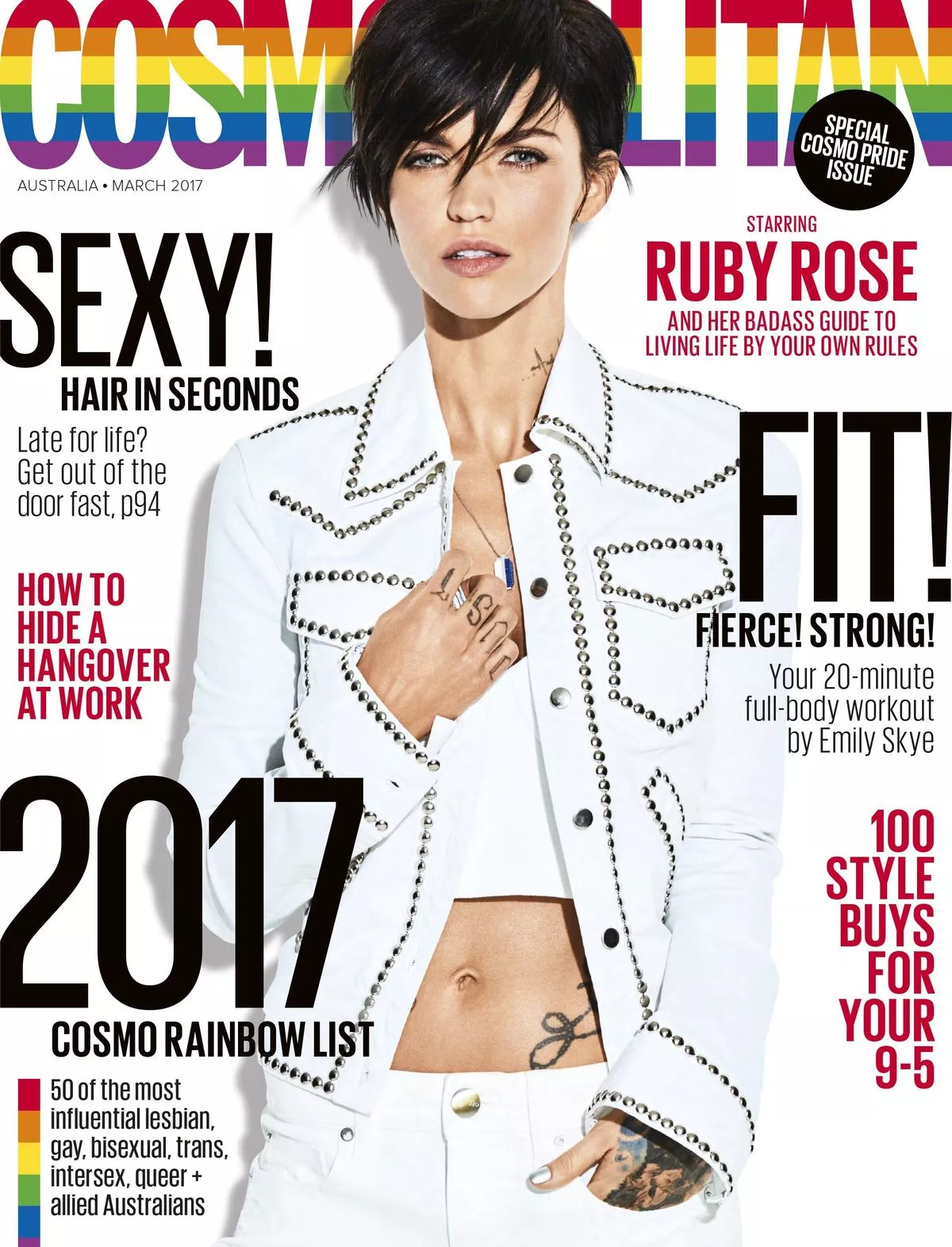 Руби Роуз на обложке журнала Cosmopolitan Australia
