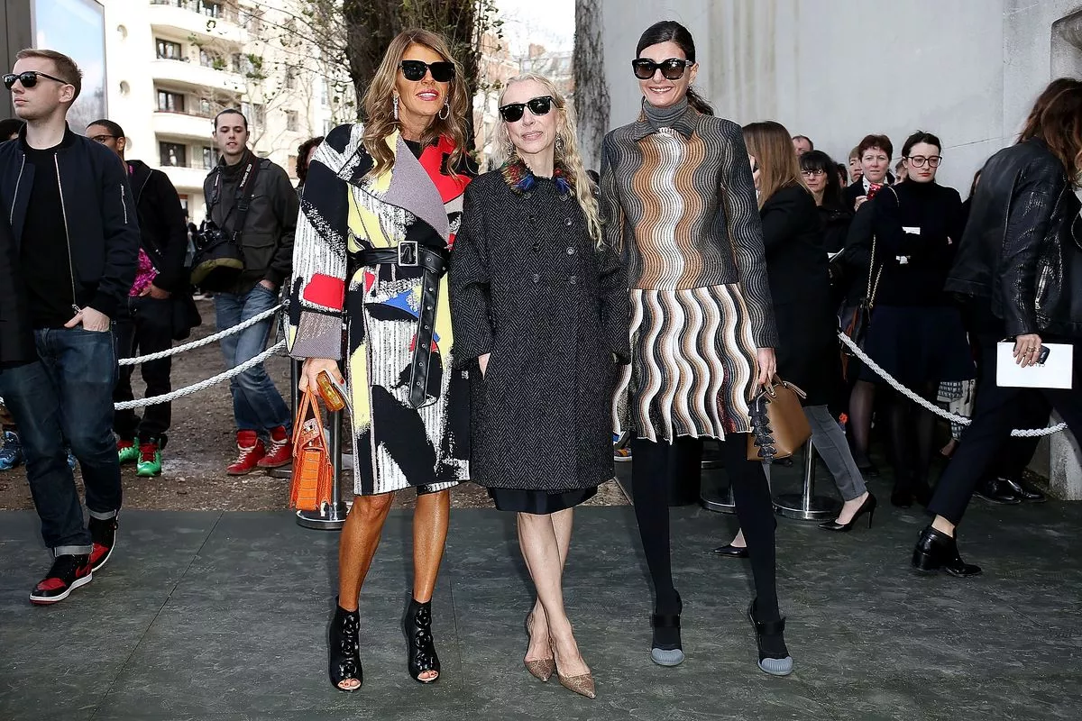 Анна Делло Руссо, Франка Соццани и Джованна Батталья прибыли на шоу Celine Womenswear Осень/Зима 2014/2015