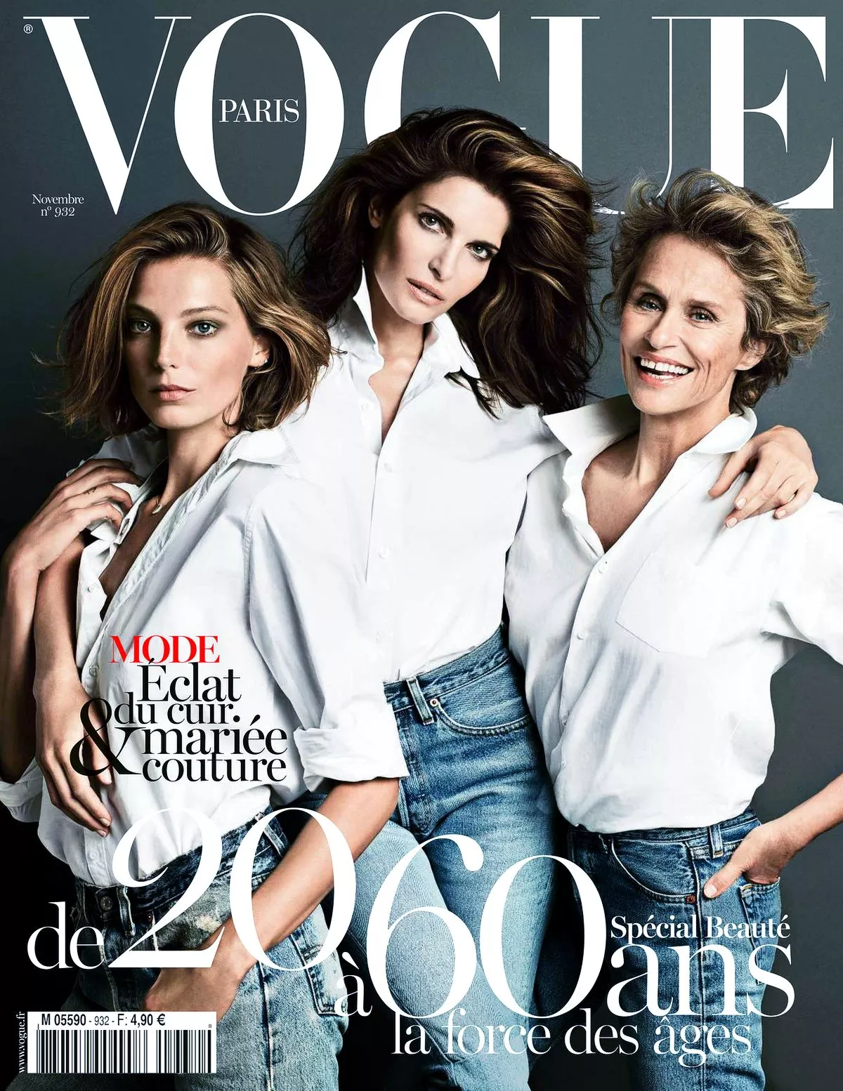 Дарья Вербова, Стефани Сеймур, Лорен Хаттон в объективе Inez and Vinoodh для Vogue Paris