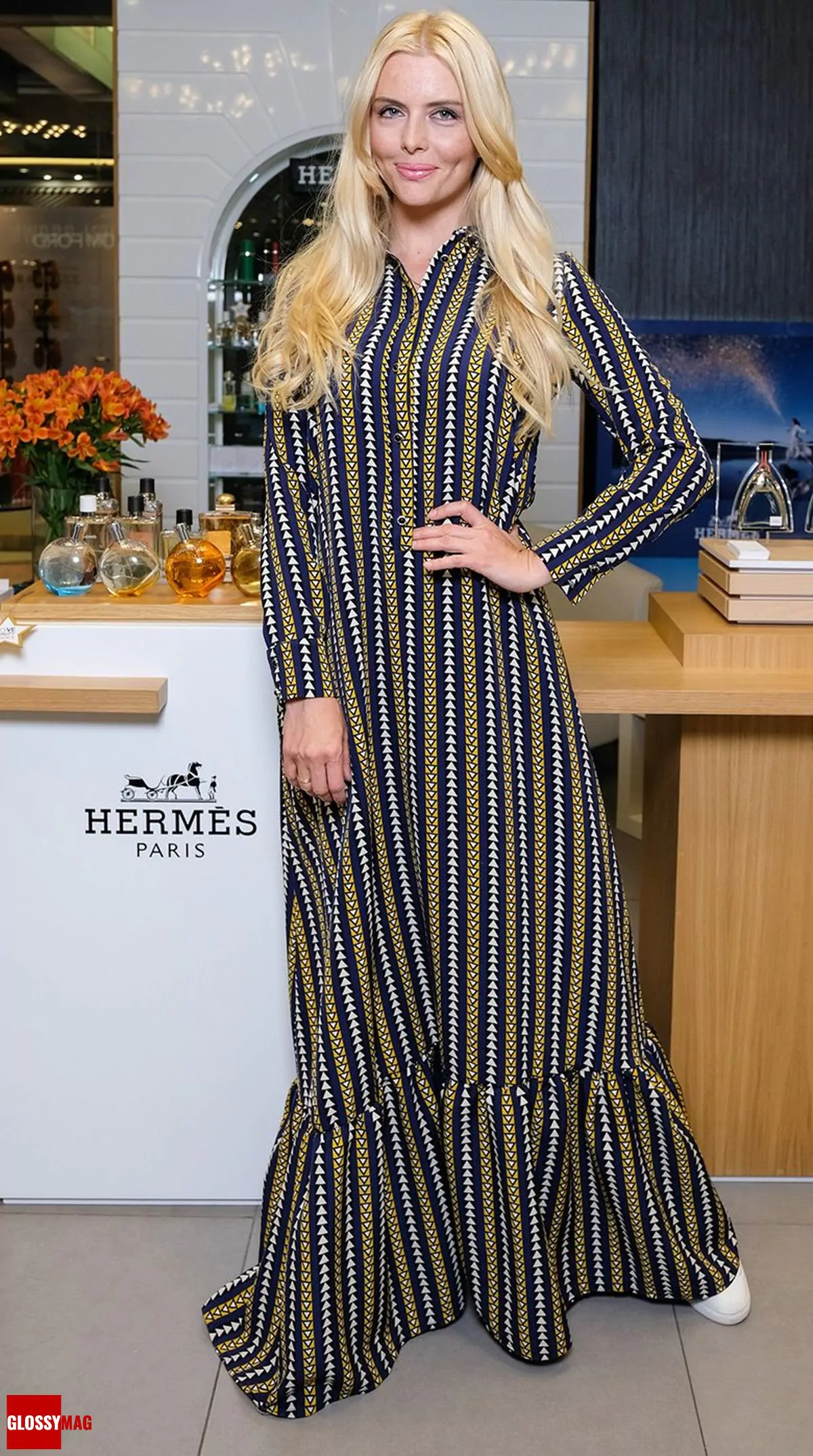 Анна Чурина в корнере Hermès на закрытом мероприятии Beauty CHOICE в Rivoli Perfumery в ТГ Модный сезон, 28 июня 2017 г.