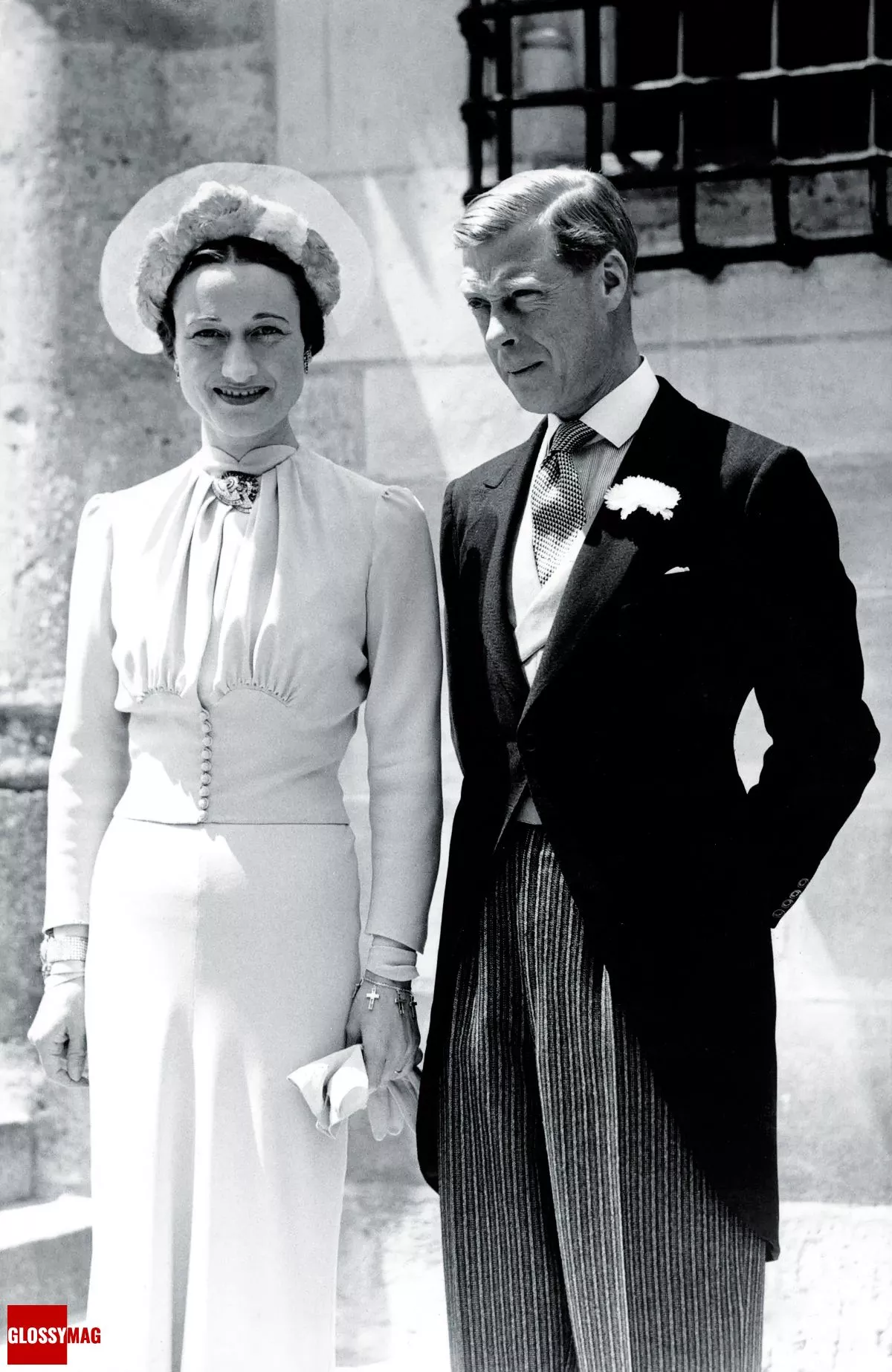 Эдуард VIII и Уоллис Симпсон в день свадьбы в замке Конде, Монтс, 3 июня 1937 г., фото 1