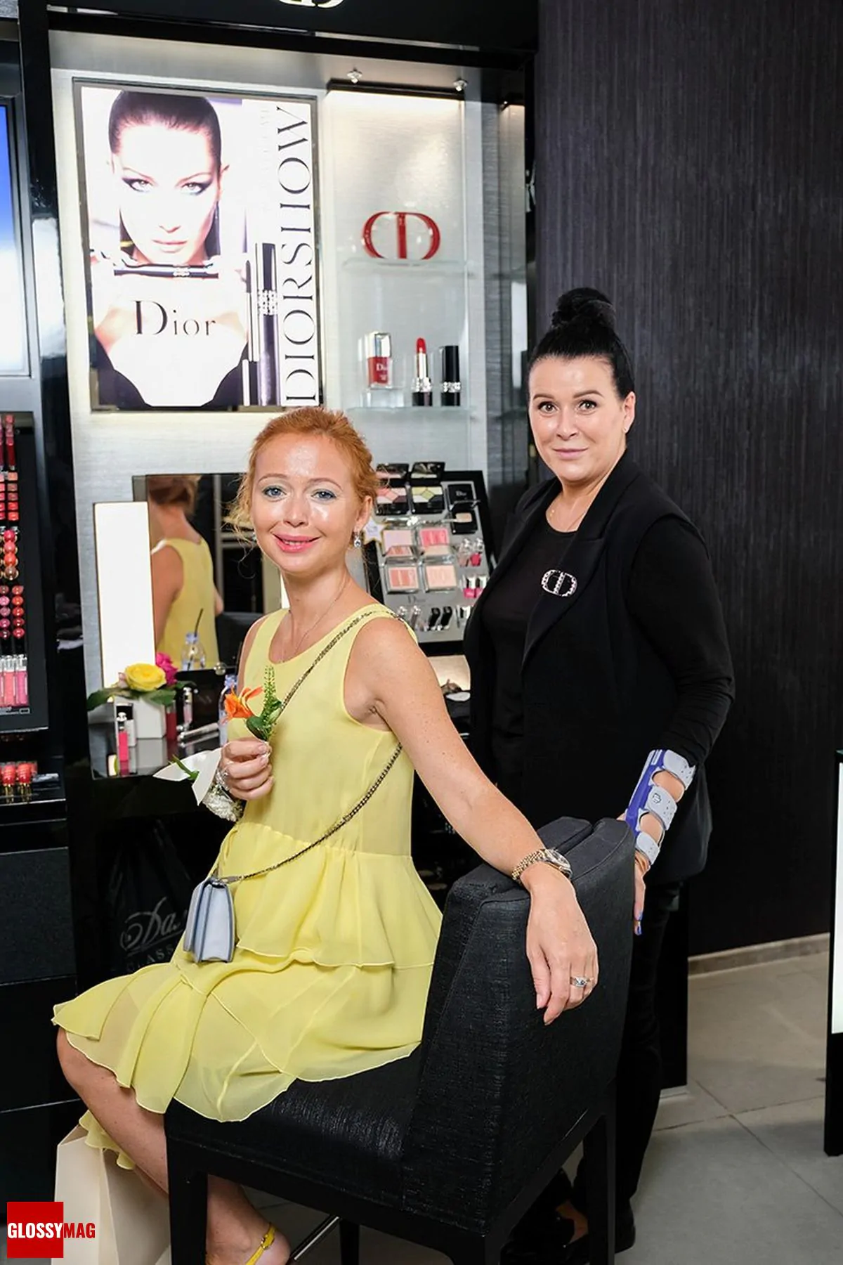 Елена Захарова, Марина Хитушко в корнере Dior на закрытом мероприятии Beauty CHOICE в Rivoli Perfumery в ТГ Модный сезон, 28 июня 2017 г.
