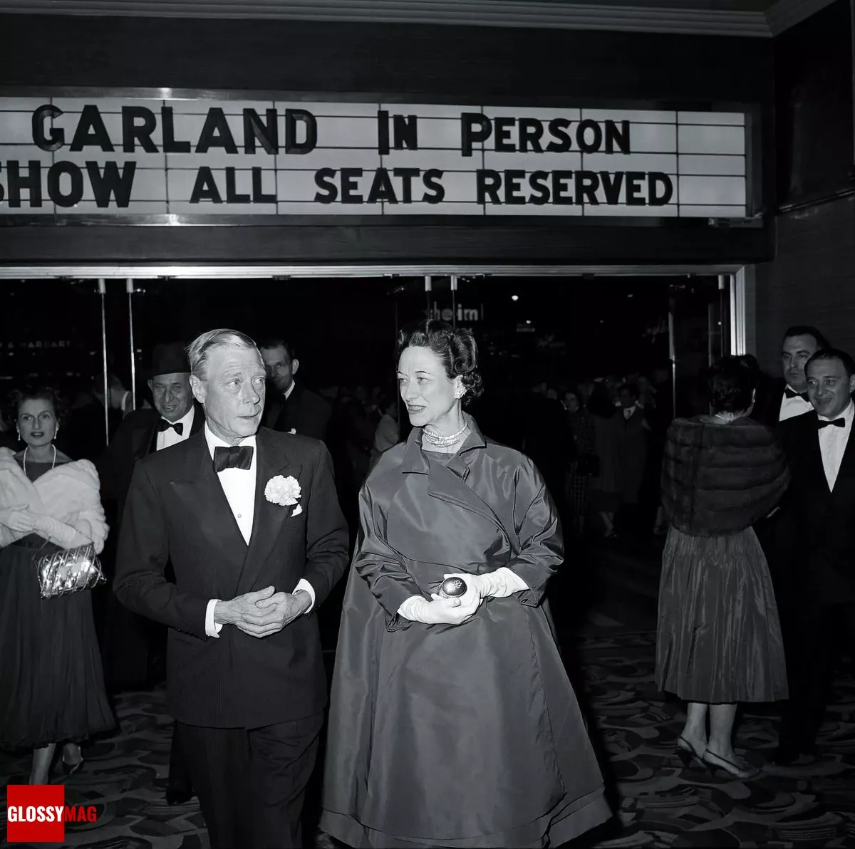 Герцог и герцогиня Виндзорские на открытии сезона Джуди Гарленд в театре RKO Palace в Нью-Йорке, 26 сентября 1956 г.