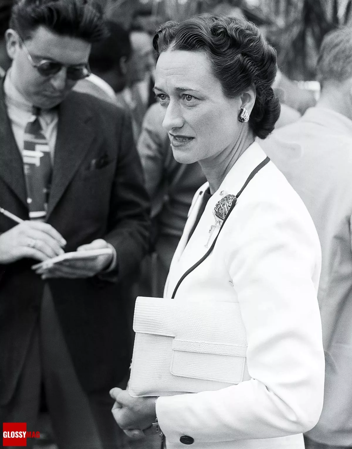 Герцогиня Виндзорская вскоре после своего прибытия с мужем в Дом правительства в Гамильтоне, Бермуды, 1940 г.