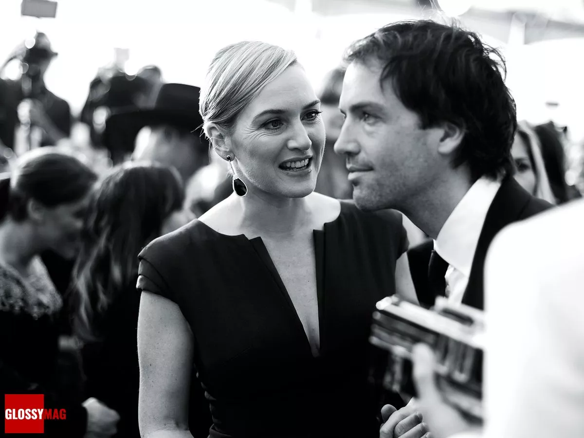 Кейт Уинслет с мужем Недом Рокнроллом (Эдвард Смит) на церемонии вручения премии Гильдии киноактёров США, 2016 г.