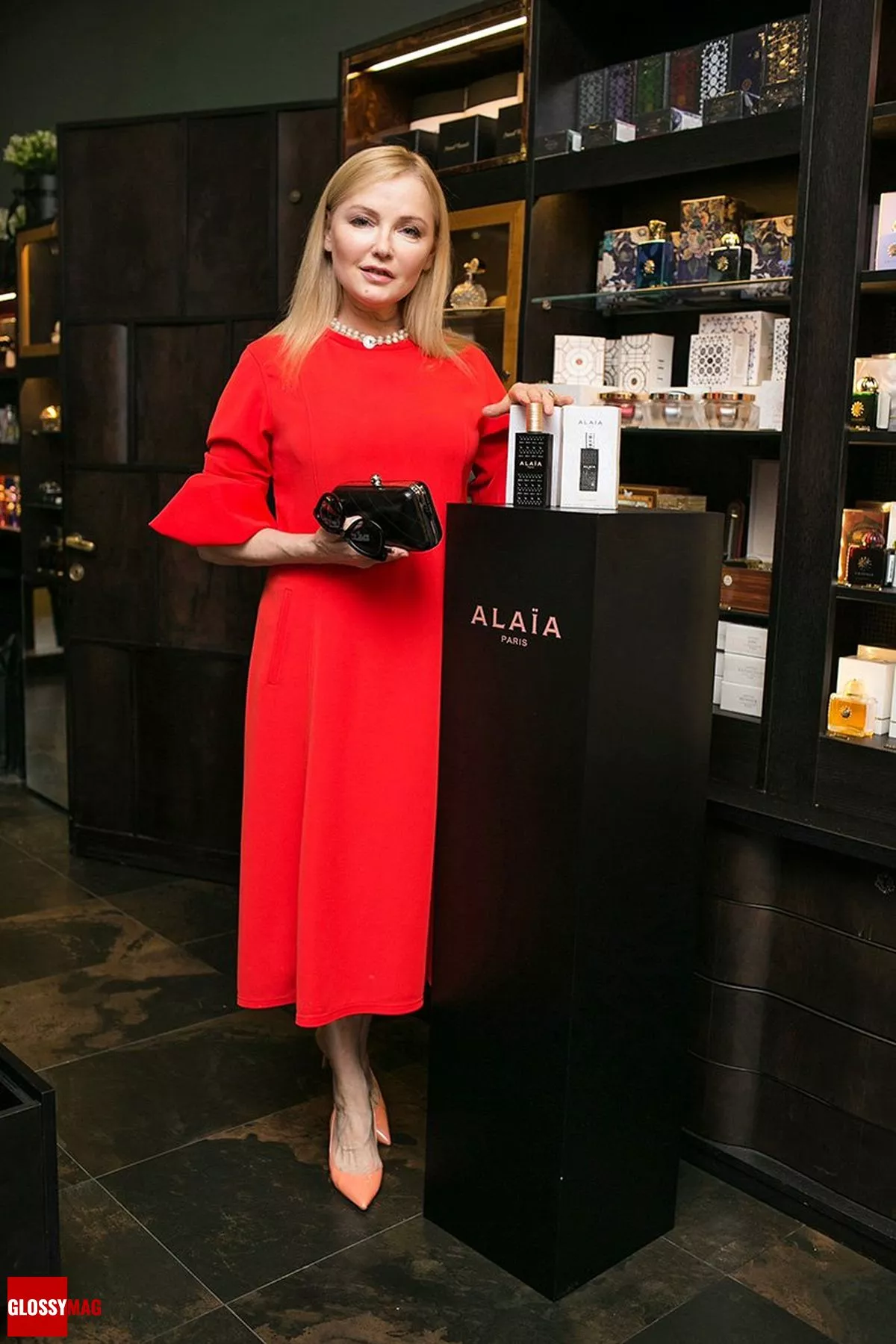 Лариса Вербицкая в корнере Аlaïa Paris на закрытом мероприятии Beauty CHOICE в Rivoli Perfumery в ТГ Модный сезон, 28 июня 2017 г.