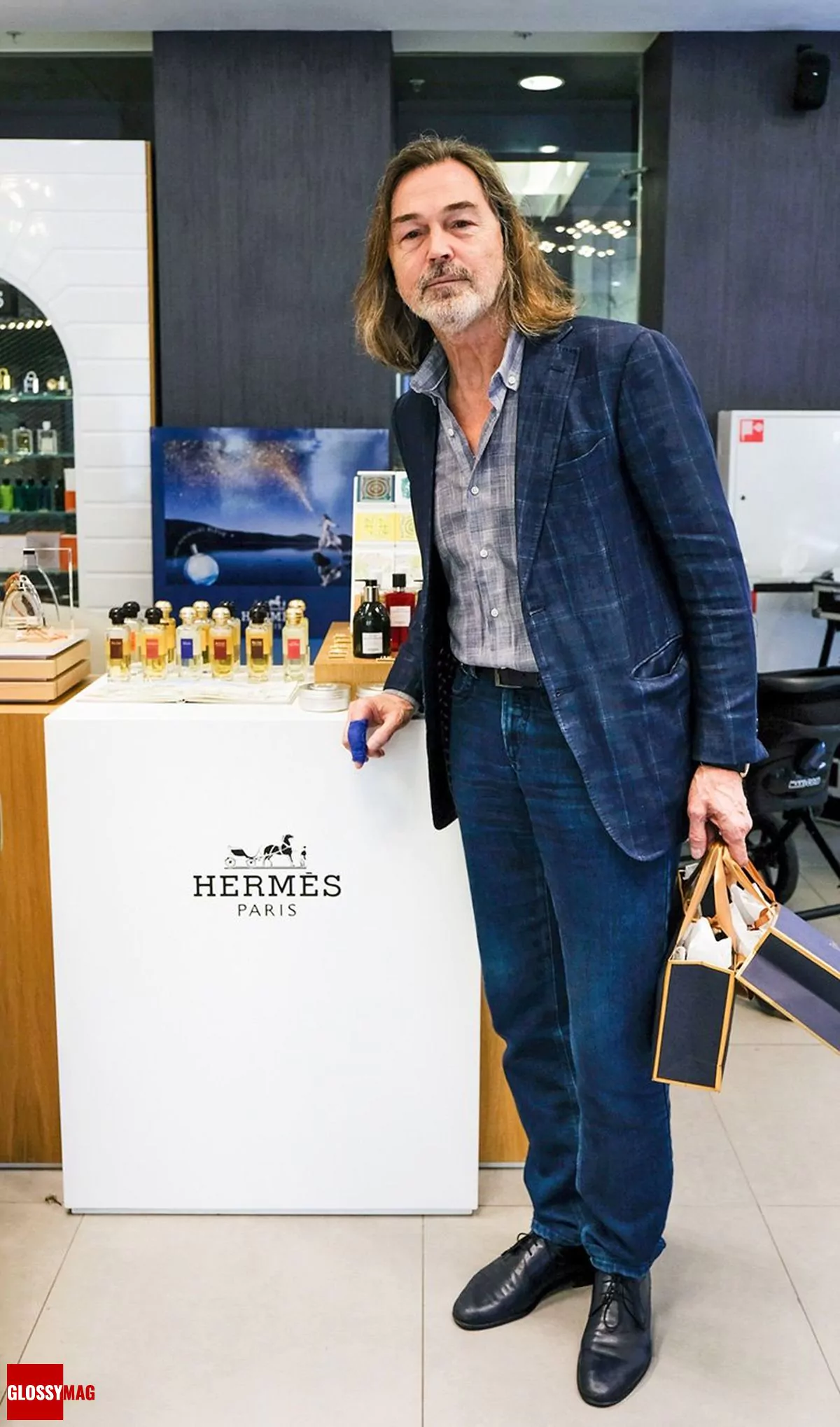 Никас Сафронов в корнере Hermès на закрытом мероприятии Beauty CHOICE в Rivoli Perfumery в ТГ Модный сезон, 28 июня 2017 г.