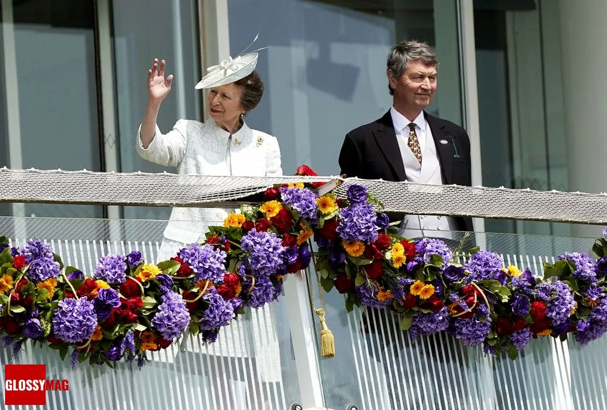Принцесса Анна с мужем сэром Тимоти Лоуренсом дерби Epsom на ипподроме Эпсом, 4 июня 2022 г.