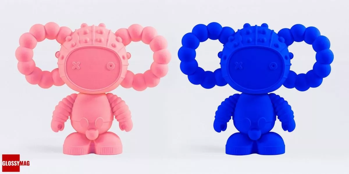 Владимир Иванов. «Toy ARTISTRASH», серии Rose и Ultramarine, 20 × 20 × 7 см. Акрил, гипс, 2020 г.
