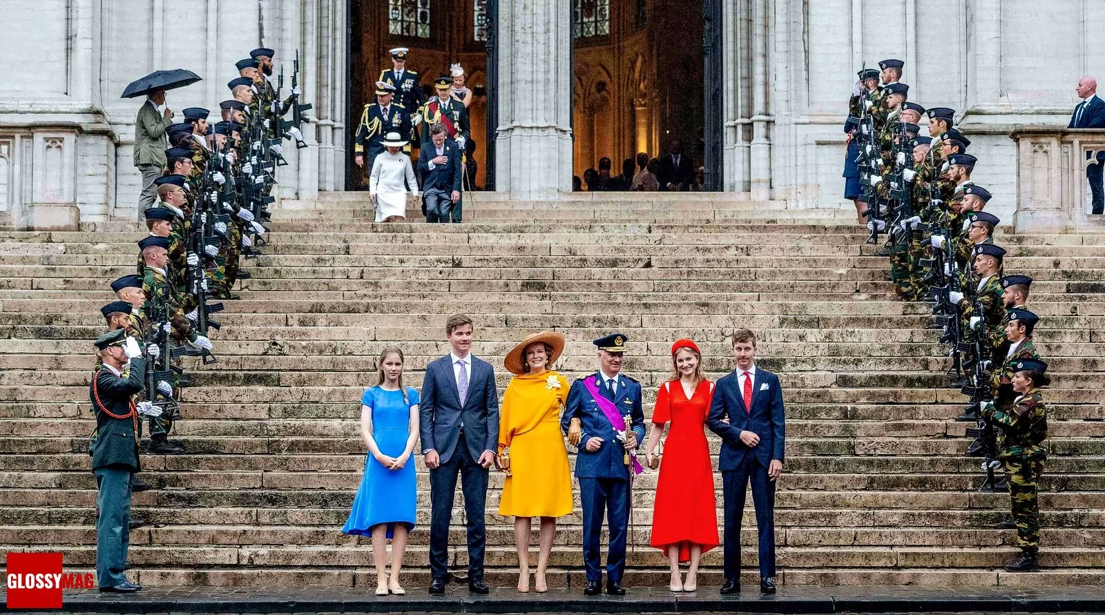 Бельгийская королевская семья на праздновании Национального дня Бельгии, 21 июля 2022 г.