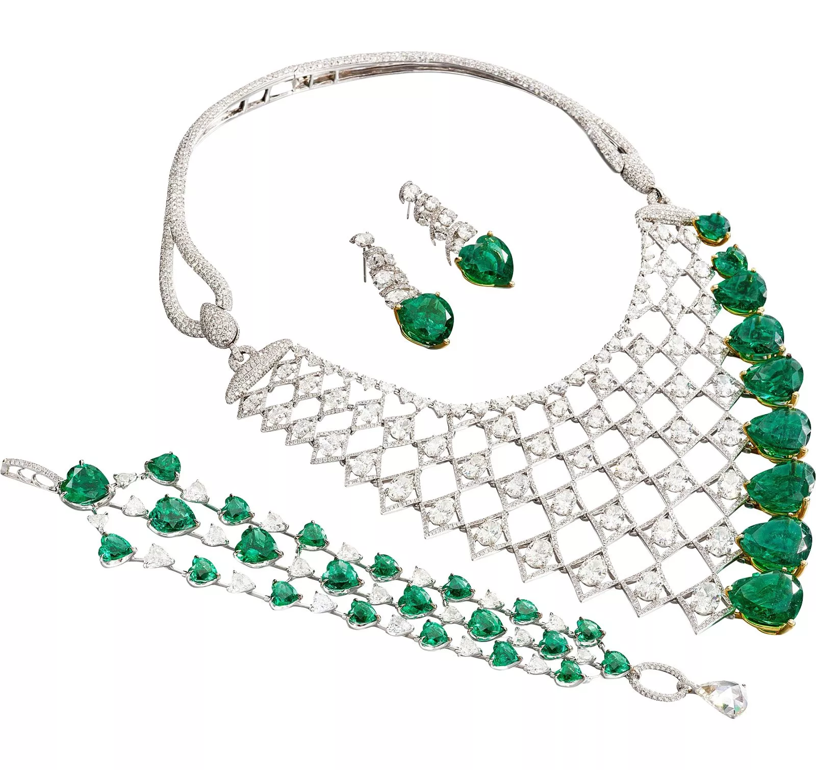 Chopard, парюра из ожерелья, пары сережек и браслета