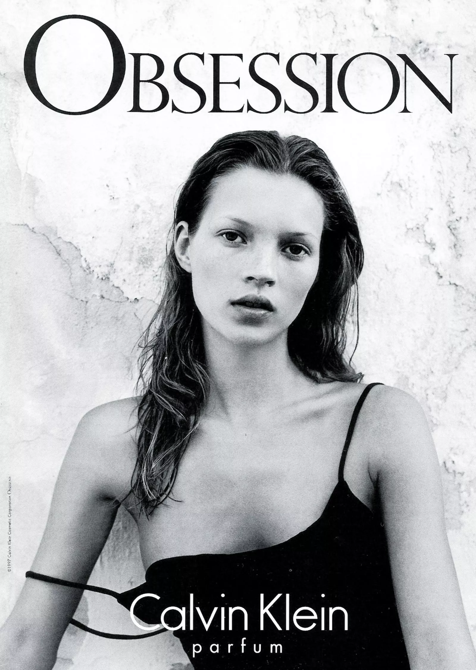 Кейт Мосс в рекламной кампании Calvin Klein Obsession, 1992 г.