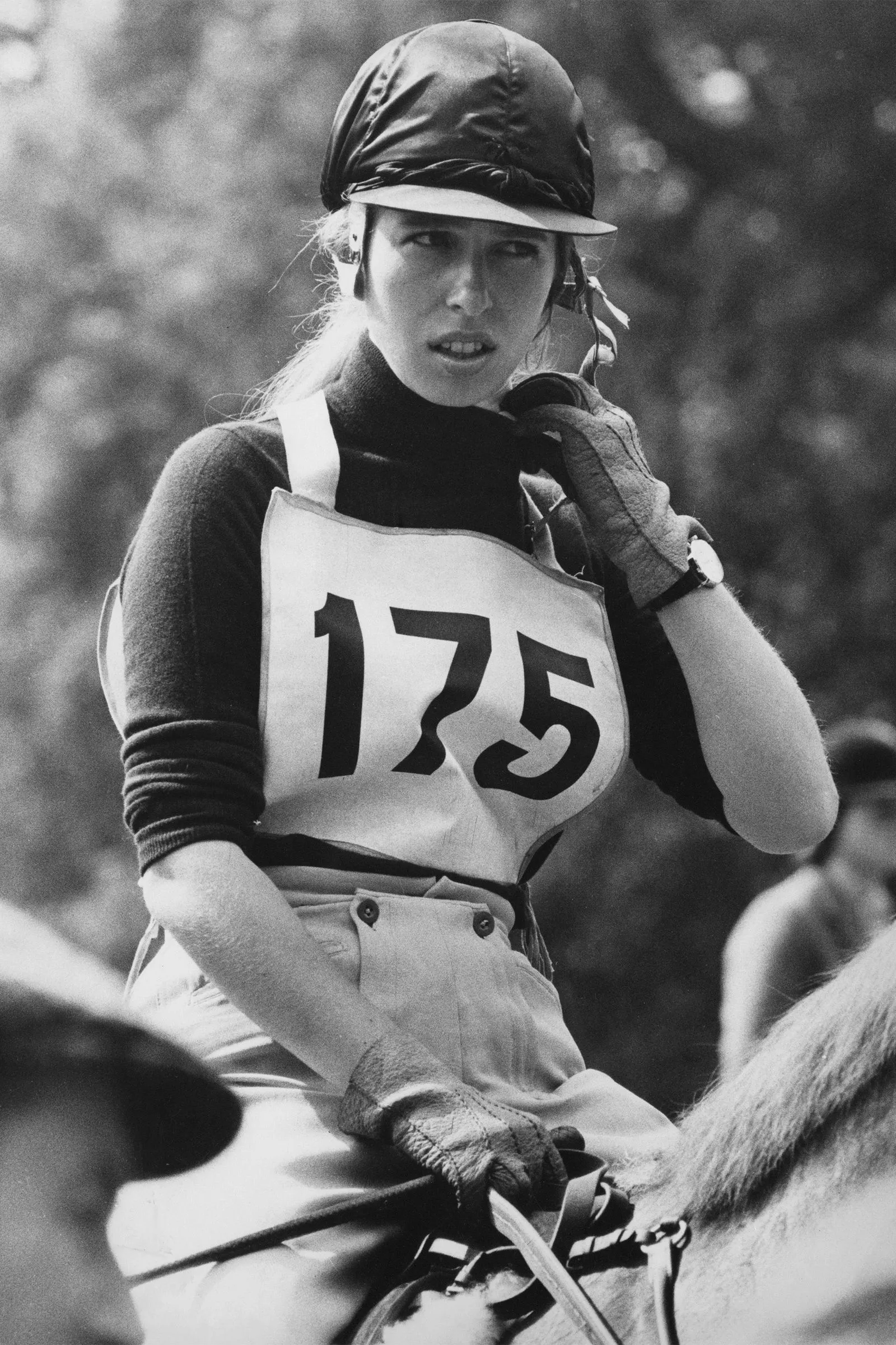Анна, королевская принцесса, участвует в соревнованиях на скачках в Эридже, 21 августа 1971 г.