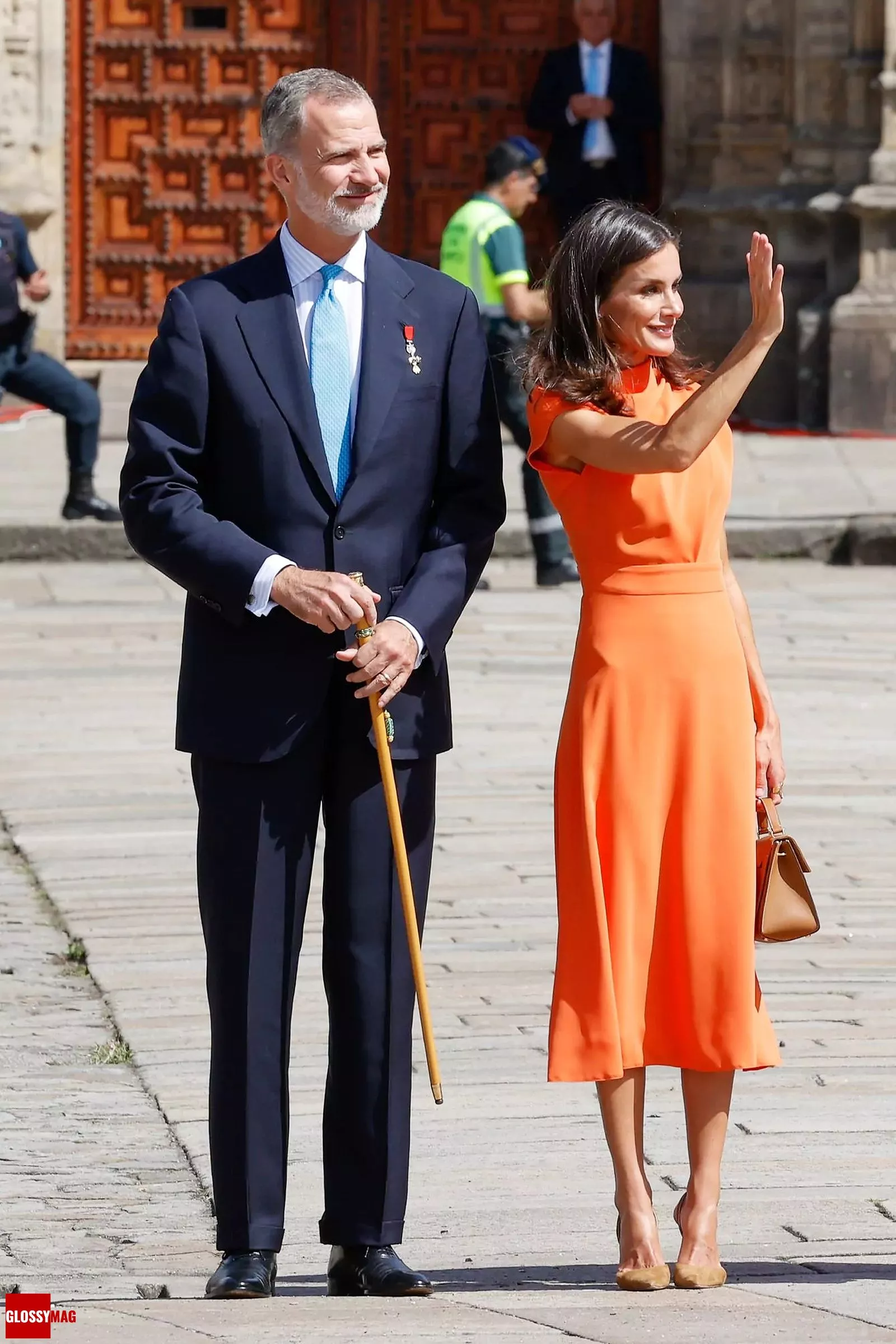 Король Филипп VI и королева Летиция на праздновании Дня Святого Иакова в Сантьяго-де-Компостела, 25 июля 2022 г.