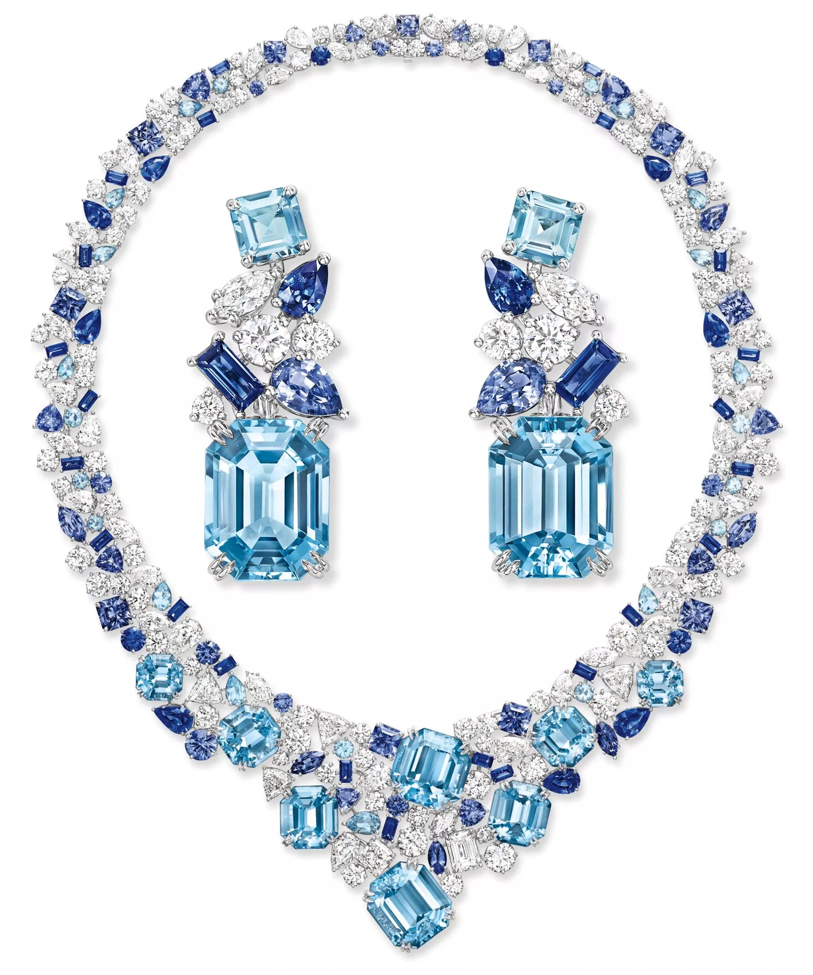 Ожерелье и серьги SANTORINI — Shades of Blue из коллекции Majestic Escapes Harry Winston, фото 2