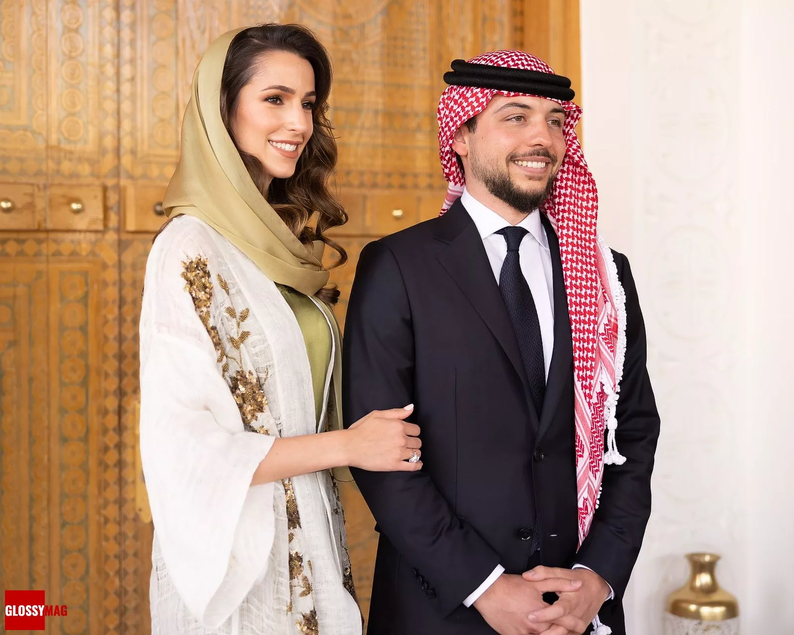 Раджва Аль Саиф и принц Хусейн в день своей помолвки