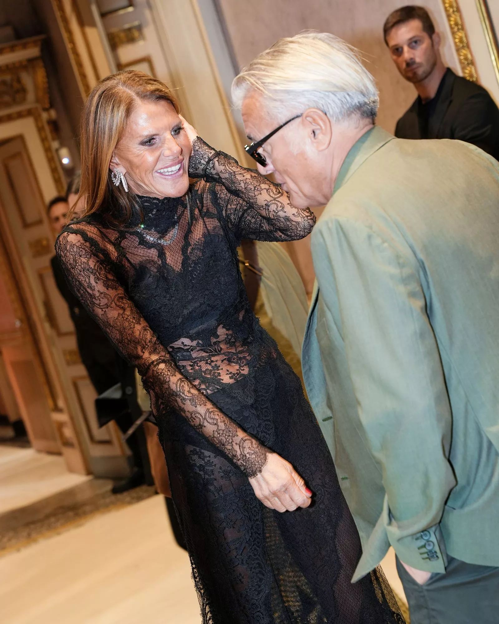Анна Делло Руссо, Джузеппе Занотти на вечеринке Giuseppe Zanotti «Vive La Nuit» в Милане, 25 сентября 2022 г.