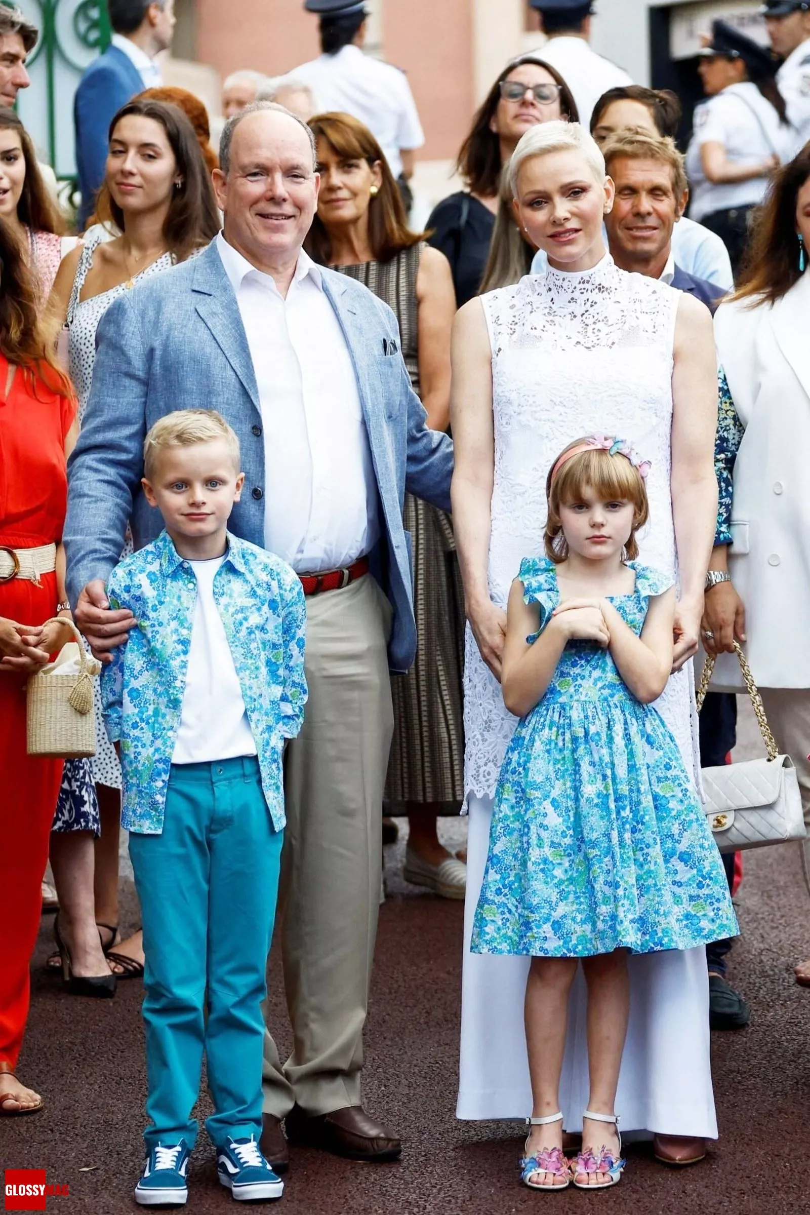 Князь Альбер II, княгиня Монако Шарлен, принц Жак и принцесса Габриэлла на ежегодном пикнике «U Cavagnëtu» в Монте-Карло, 3 сентября 2022 г.