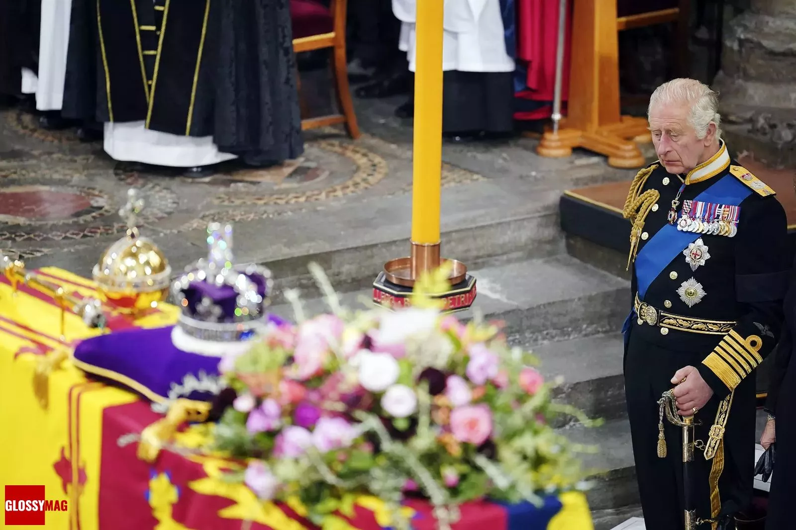 Король Карл III во время панихиды по своей матери, королеве Елизавете II, 19 сентября 2022 г.