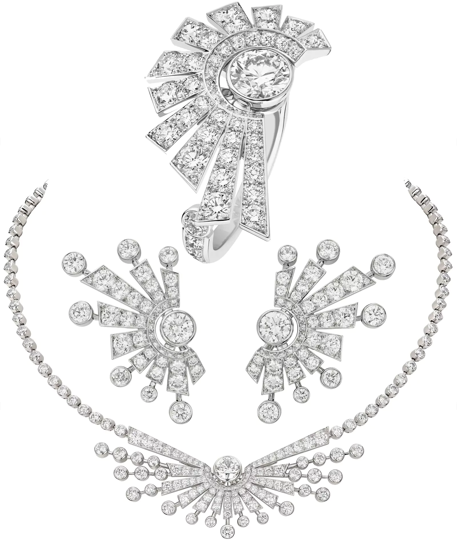 Кольцо, серьги, ожерелье Soleil Gansé из коллекции «1932» Chanel