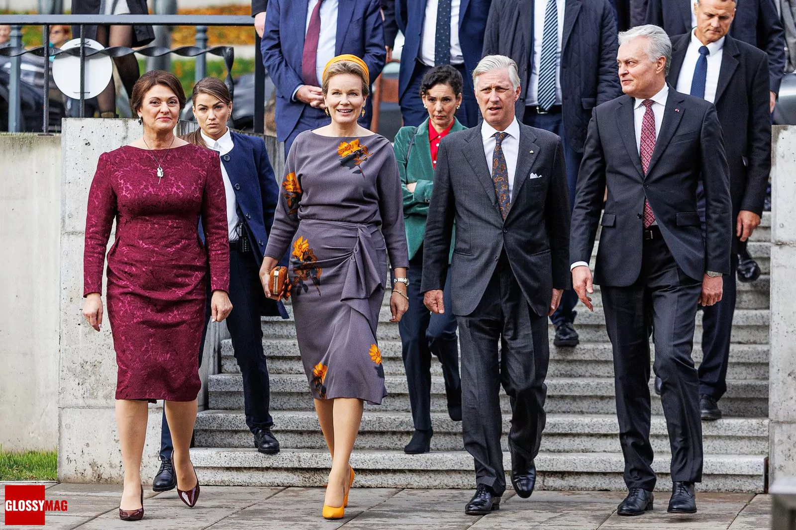 Король Бельгии Филипп и королева Матильда в сопровождении президента Литовской Республики Гитанаса Науседы и Первой леди Литвы Дианы Науседине