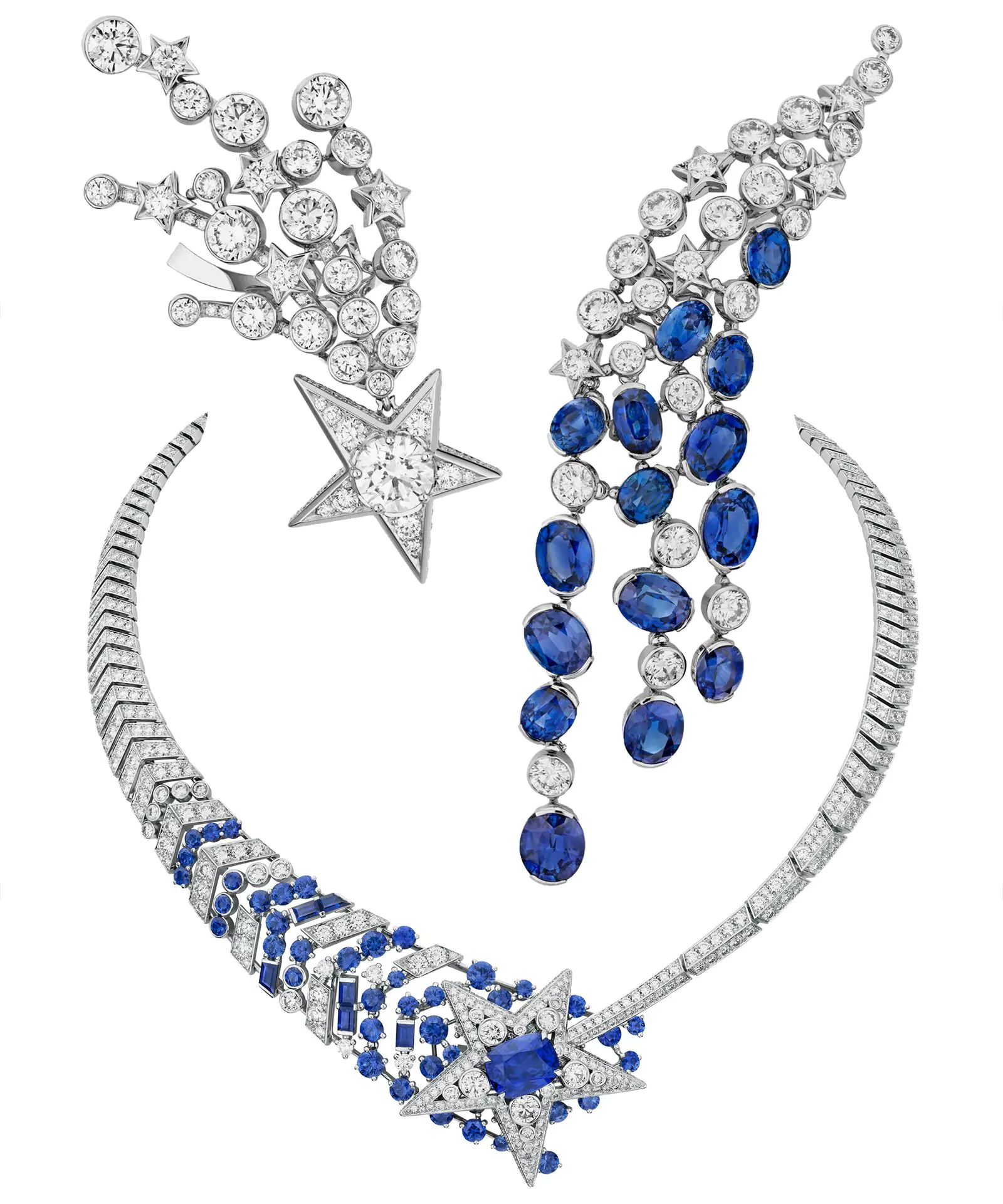 Серьги, ожерелье Comète Saphir из коллекции «1932» Chanel