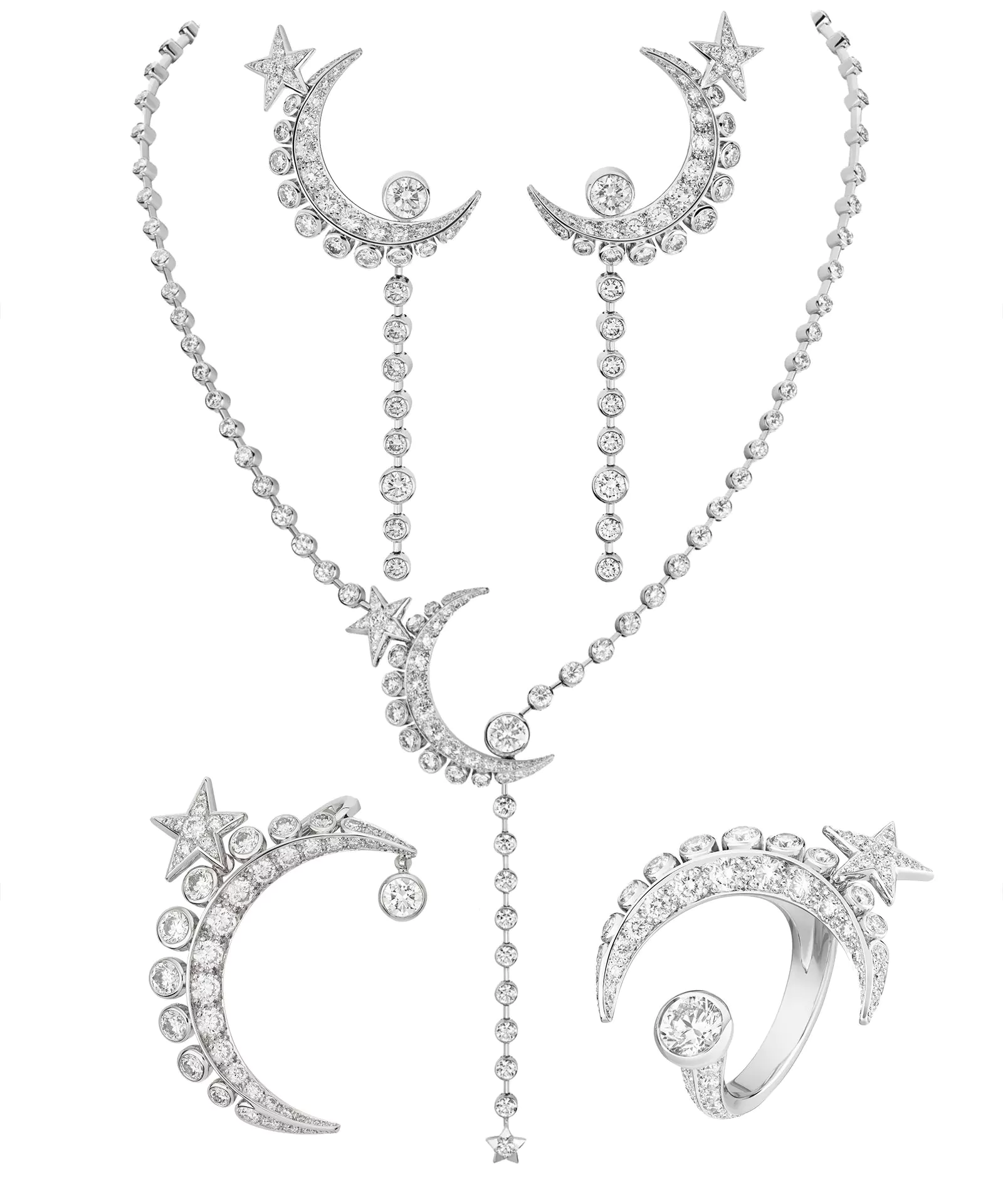 Серьги, ожерелье, кольцо Lune Talisman из коллекции «1932» Chanel