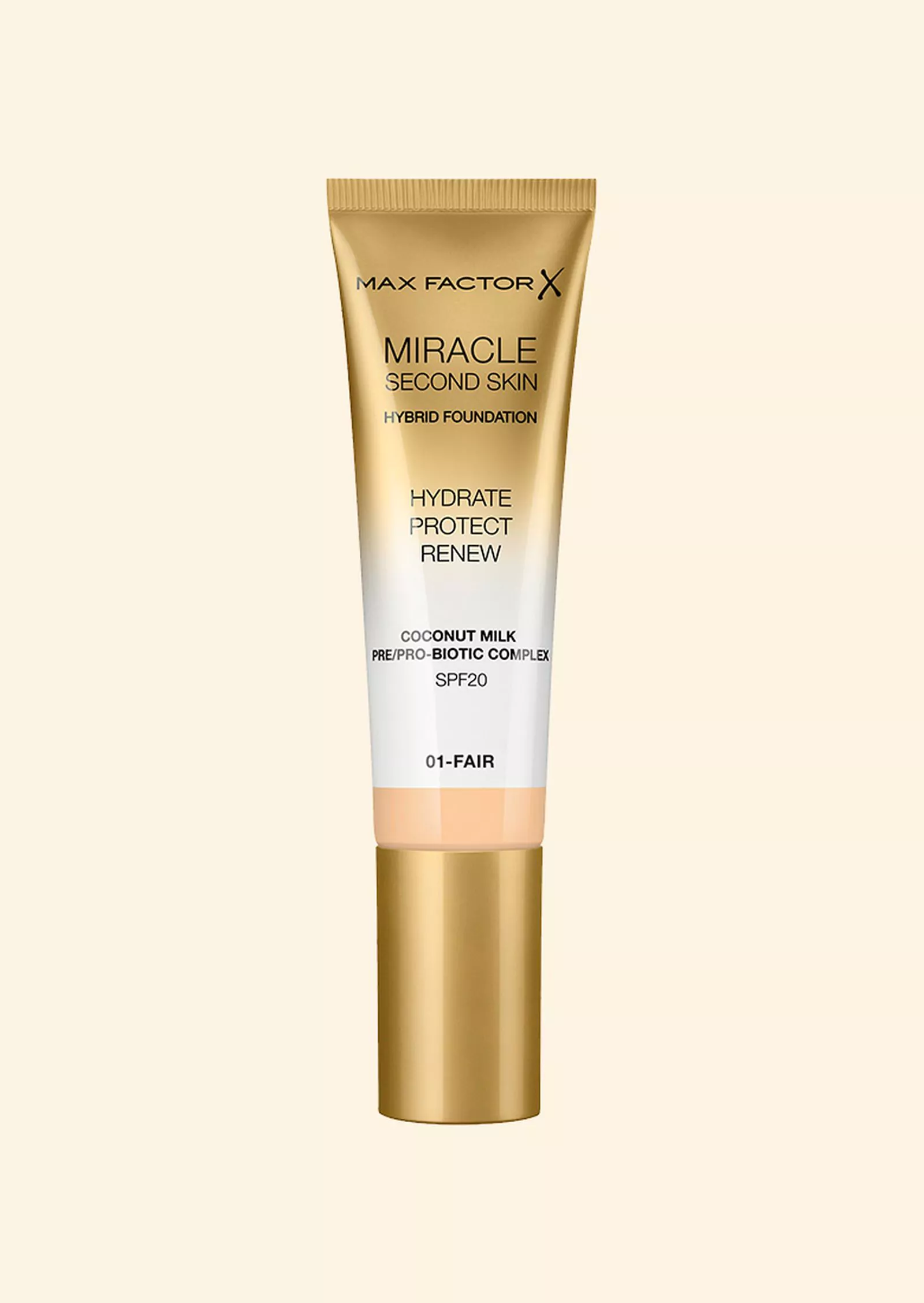 Max Factor Miracle Second Skin Hybrid Foundation Hydrate Protect Renew SPF 20