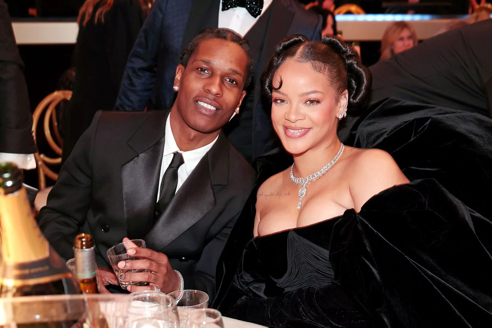 A$AP Rocky и Рианна на 80-й церемонии вручения премии Golden Globe Awards 2023, 10 января 2023 г.