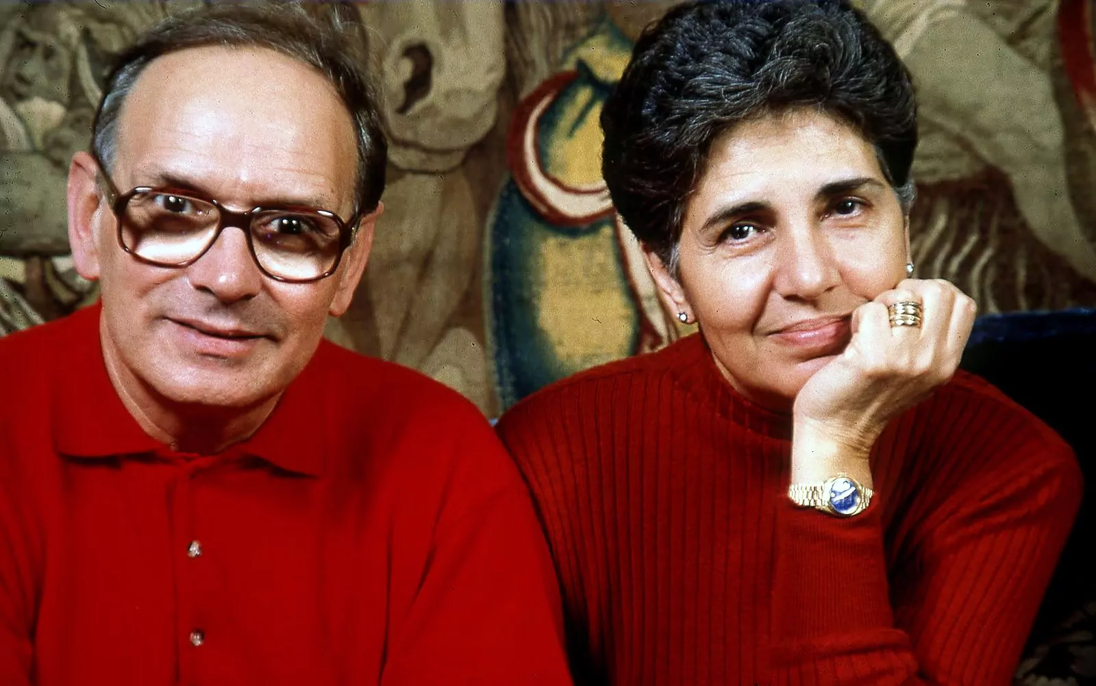 Эннио Морриконе с женой Марией Травиа, 1991 г.