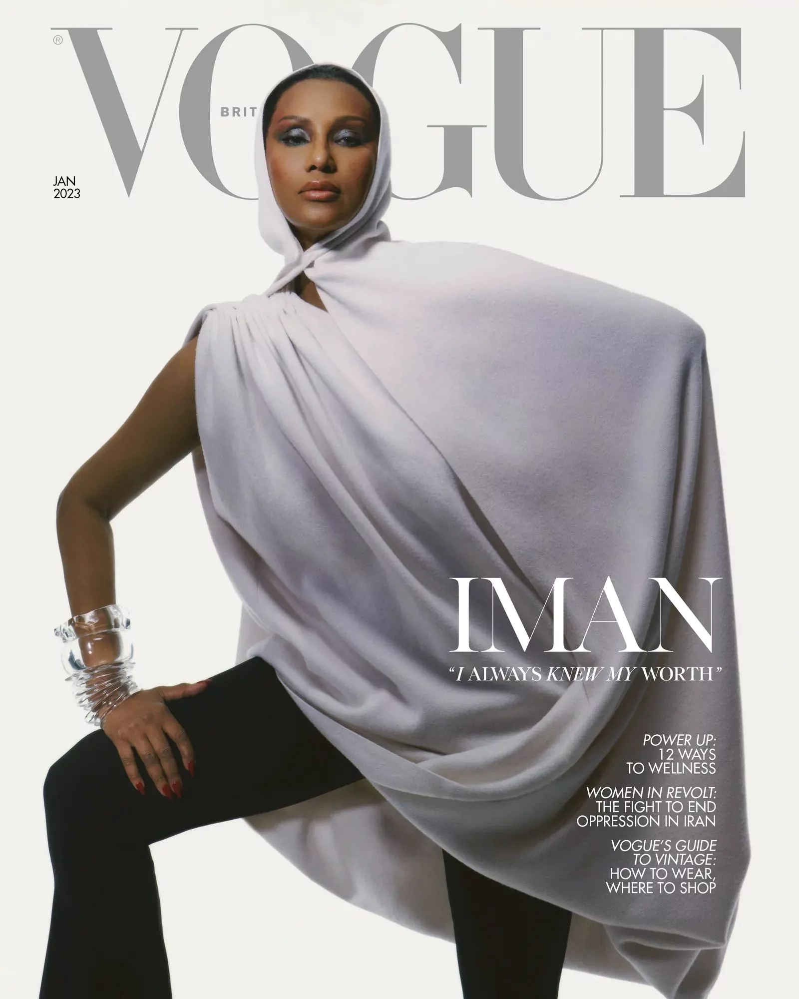 Иман в объективе Надин Иджевере для Vogue UK, фото 1