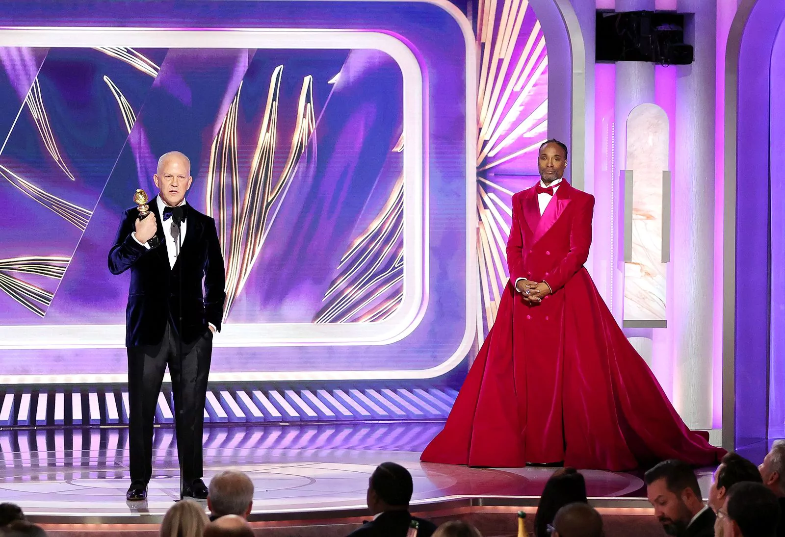 Райан Мёрфи и Билли Портер на сцене 80-й церемонии вручения премии «Золотой глобус-2023», 10 января 2023 г.