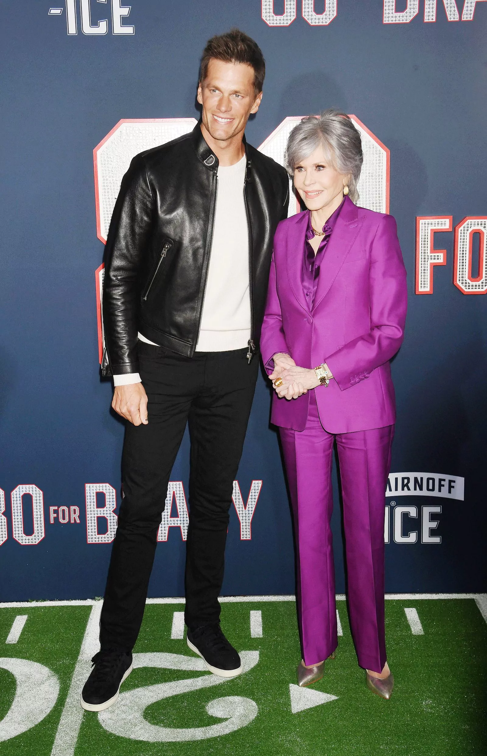 Том Брэди и Джейн Фонда на премьере комедии «80 для Брэди» в Лос-Анджелесе, 31 января 2023 г.