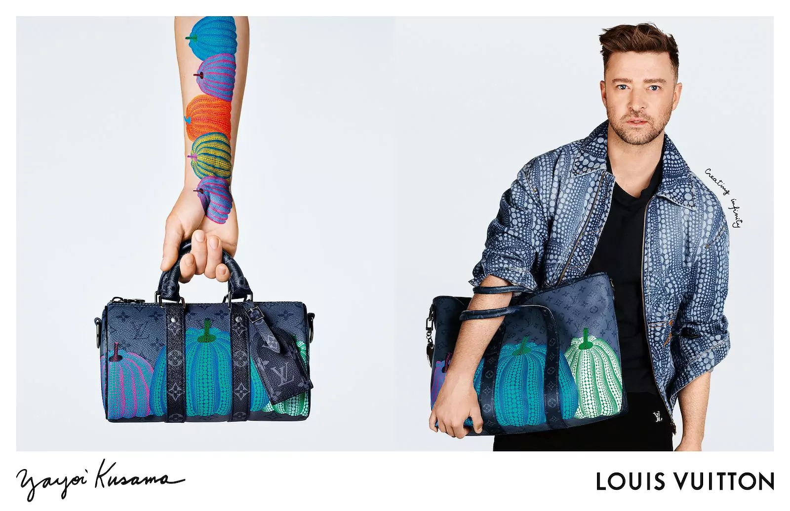 Джастин Тимберлейк в рекламной кампании «Creating Infinity» Louis Vuitton x Yayoi Kusama