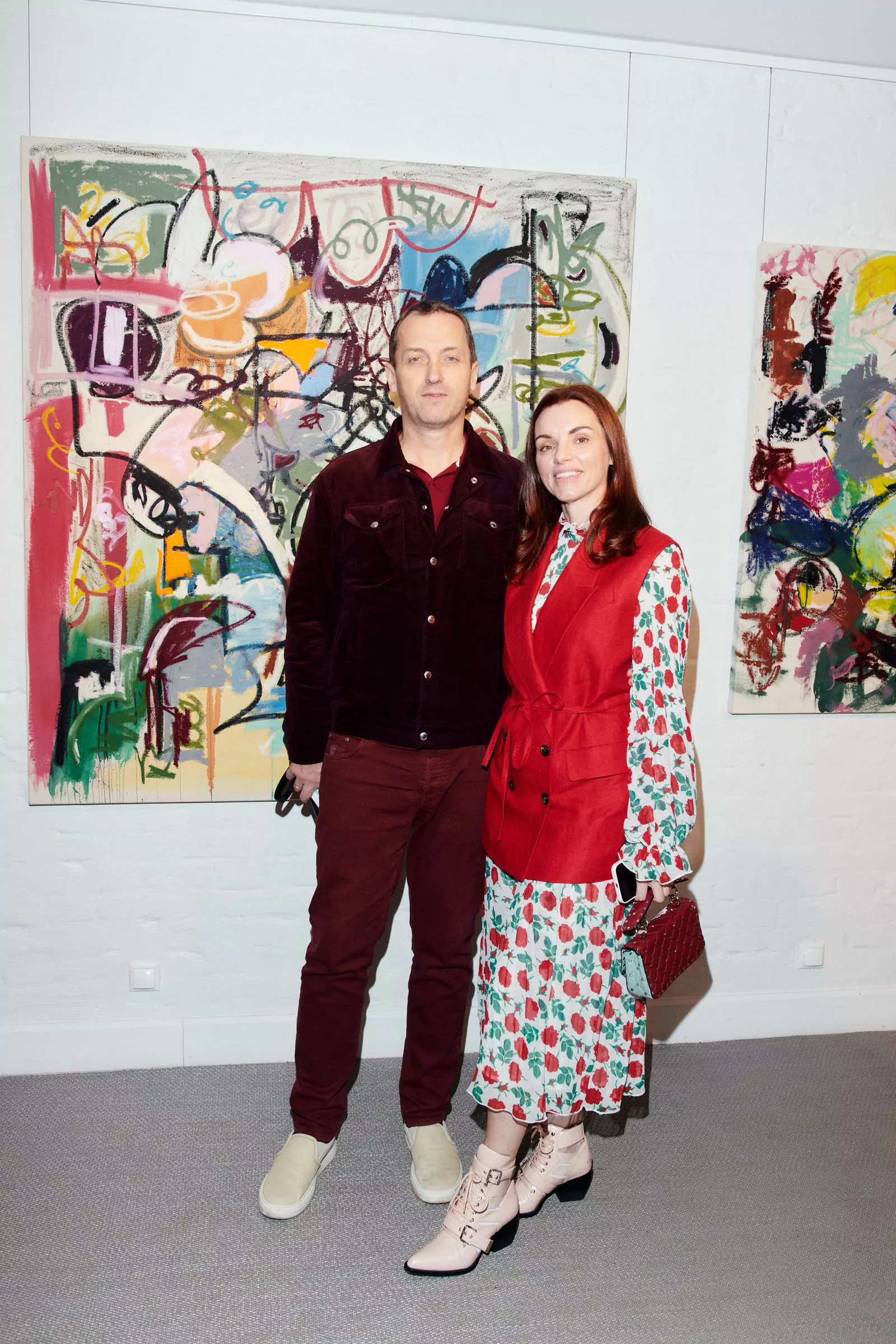 Артем и Александра Толоконины на открытии выставки Маркоса Анзиани в Askeri Gallery, 26 апреля 2023 г.