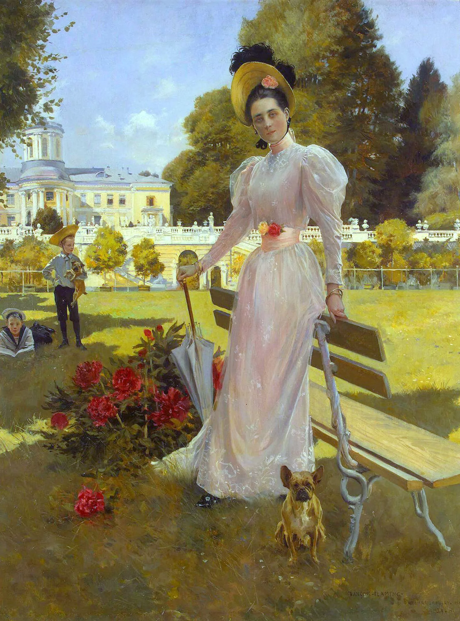 Княгиня Юсупова с сыновьями в Архангельском. Франсуа Фламенг Княгиня Юсупова с сыновьями в Архангельском. Франсуа Фламенг, 1894 г.
