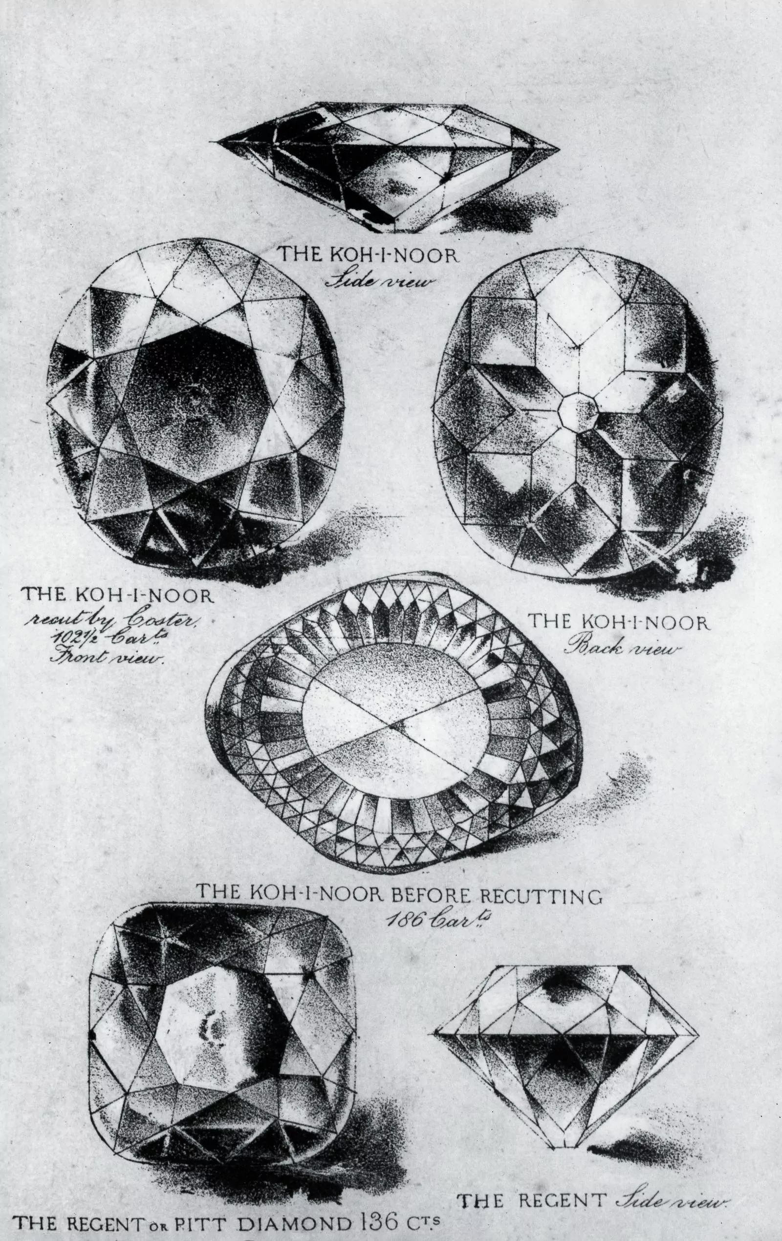 Эскизы бриллианта «Кохинор», примерно 1860 г.