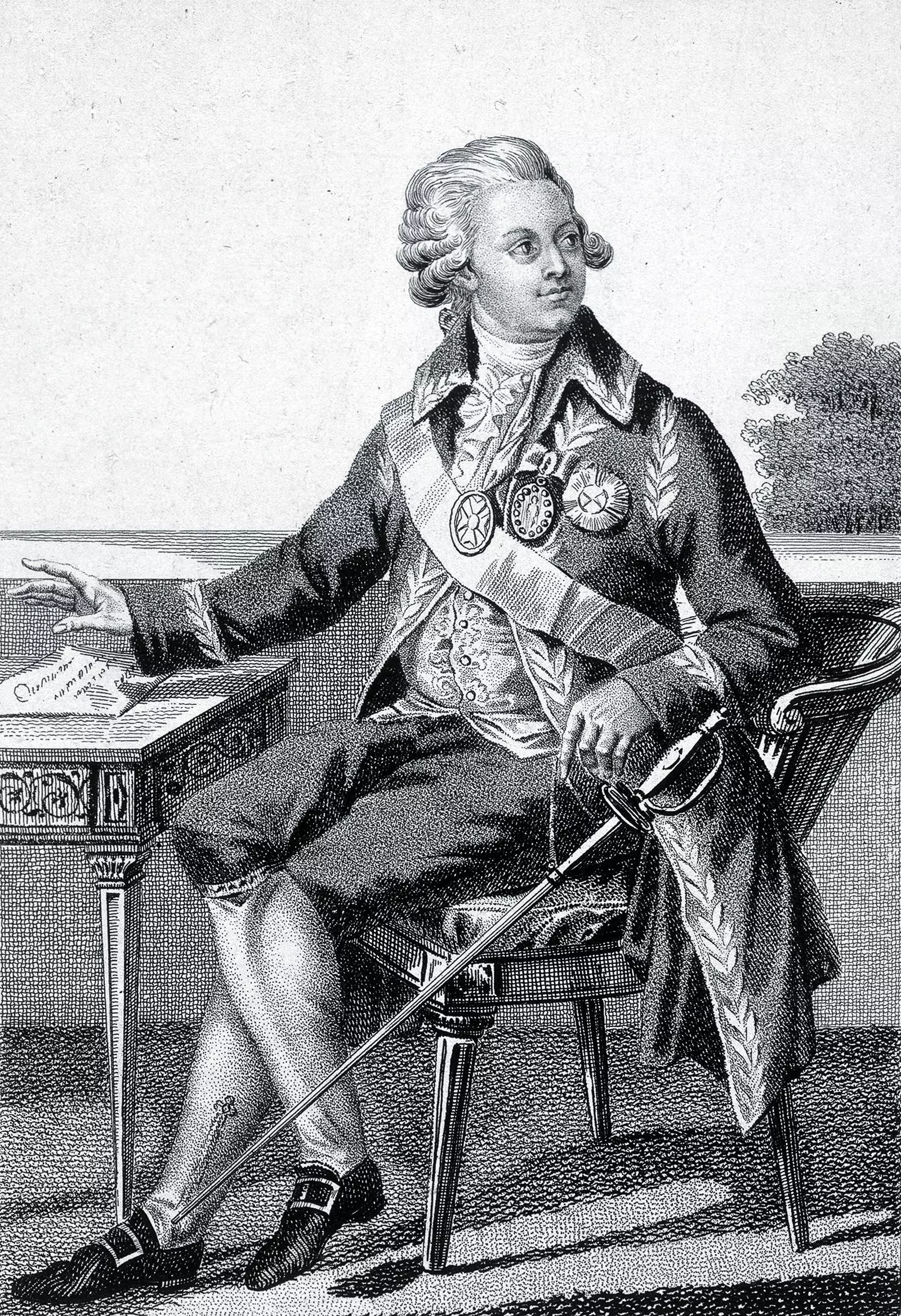 Гравюра с изображением князя Григория Потемкина-Таврического