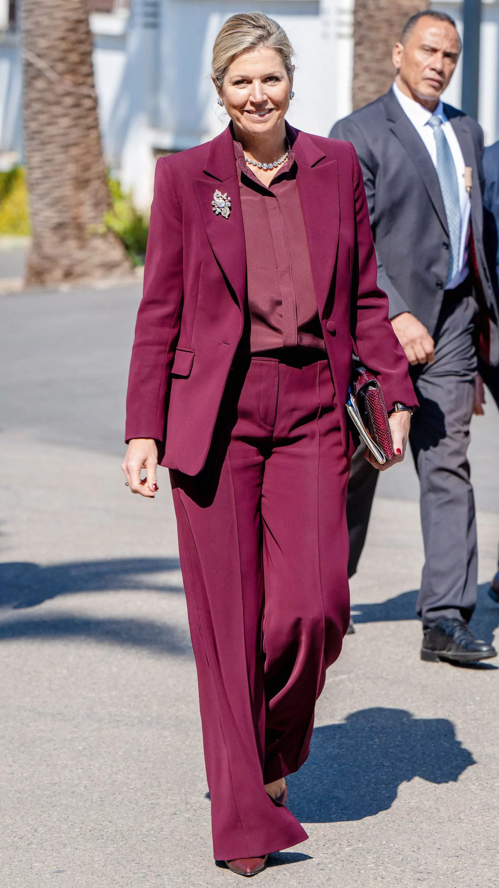 Королева Максима во время визита в министерство экономики и финансов в Рабате в заключительный день трехдневного визита в Марокко, 22 марта 2023 г.