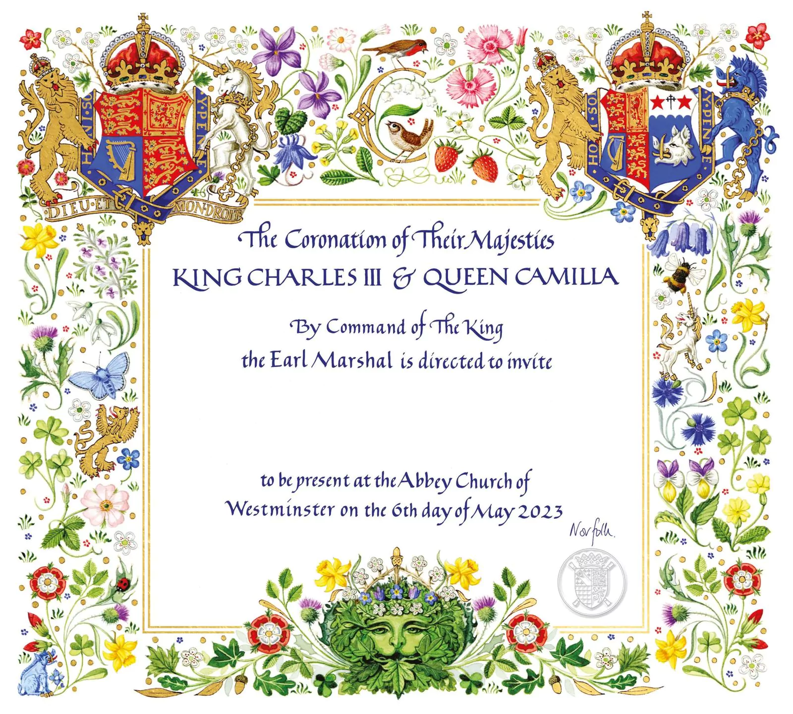 Приглашение на коронацию короля Карла III и королевы Камиллы