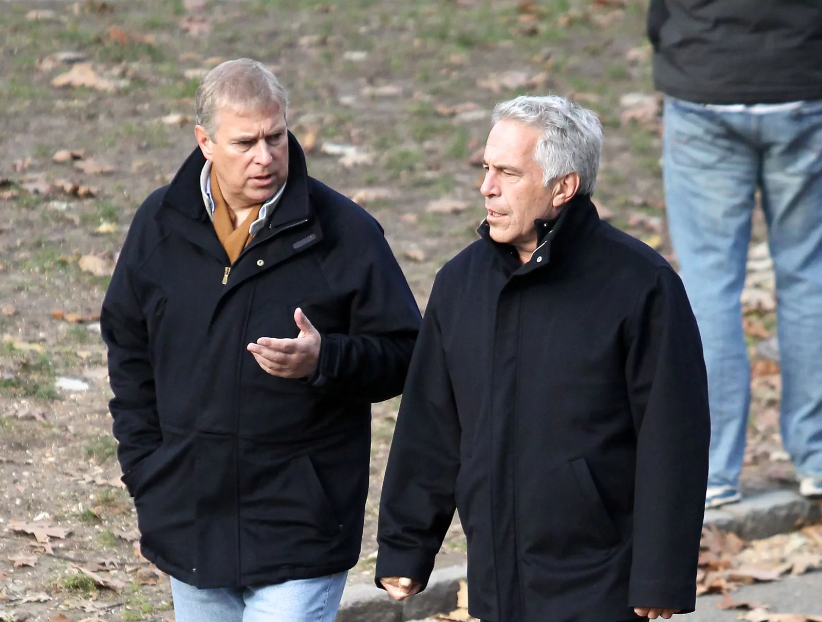 Принц Эндрю и Джеффри Эпштейн прогуливаются по Центральному парку Нью-Йорка, 18 февраля 2011 г.