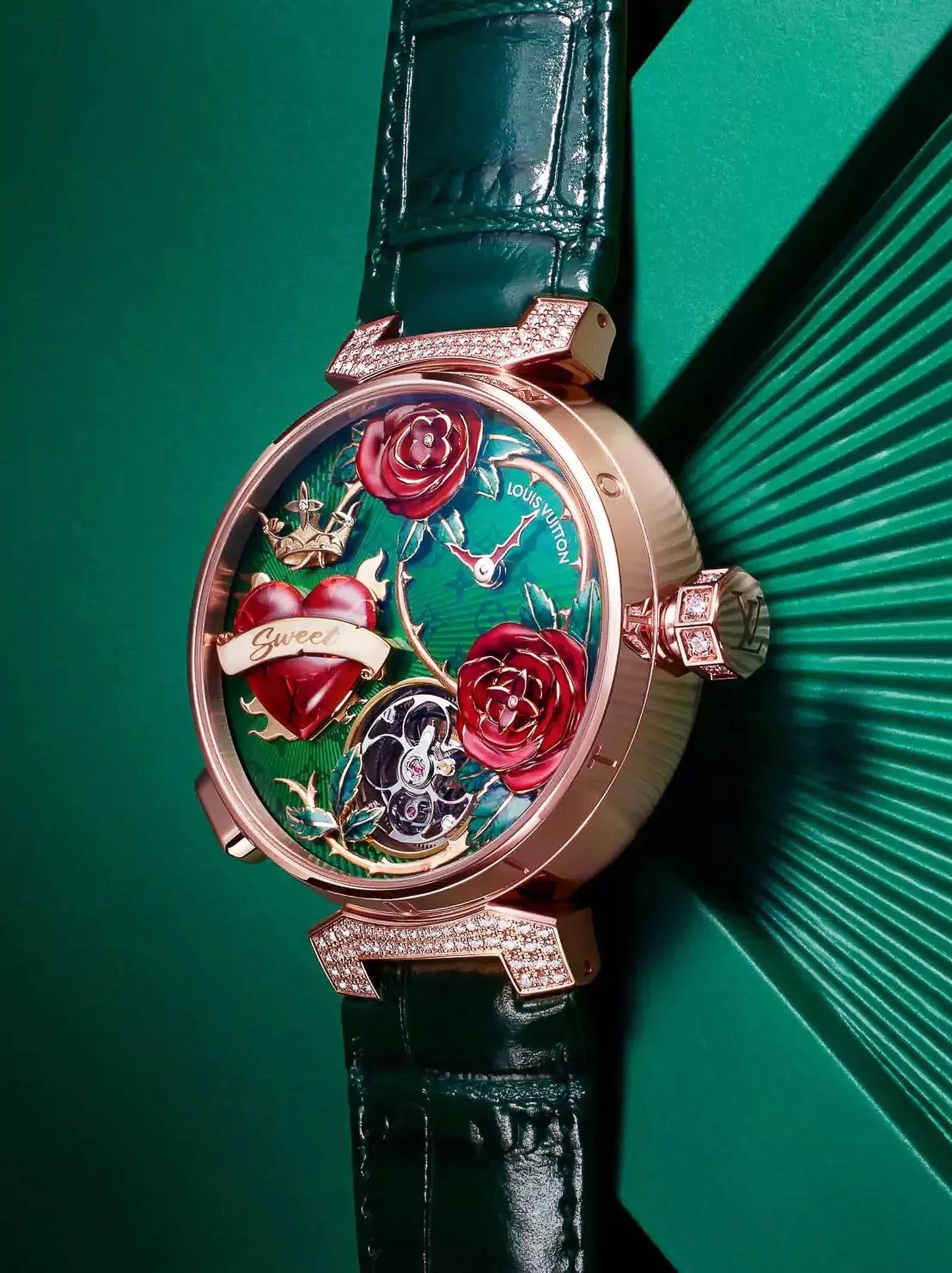 Женские часы Louis Vuitton Tambour Fiery Heart, фото 3