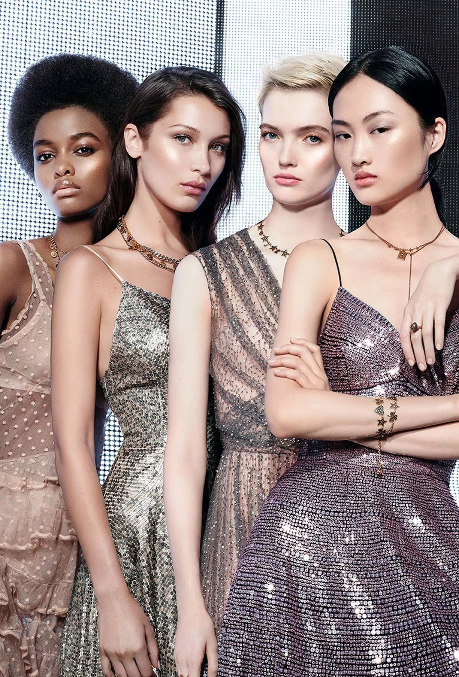 Белла Хадид, Рут Белл, Джин Вен и Блесня Минхер в рекламной кампании Dior Backstage, фото 1
