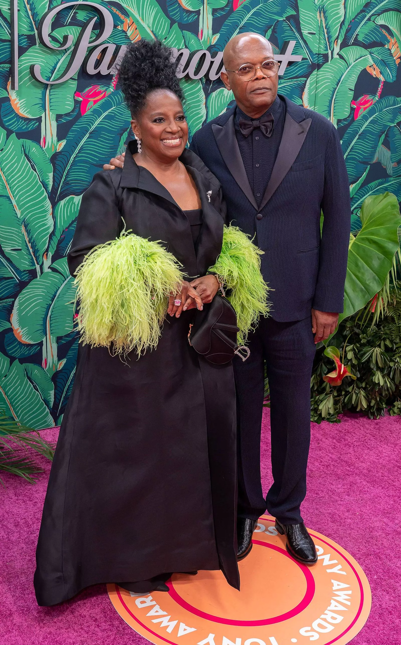 Сэмюэл Л. Джексон с женой Латаней Ричардсон на 76-й церемонии вручения премий «Тони» в Нью-Йорке, 11 июня 2023 г.