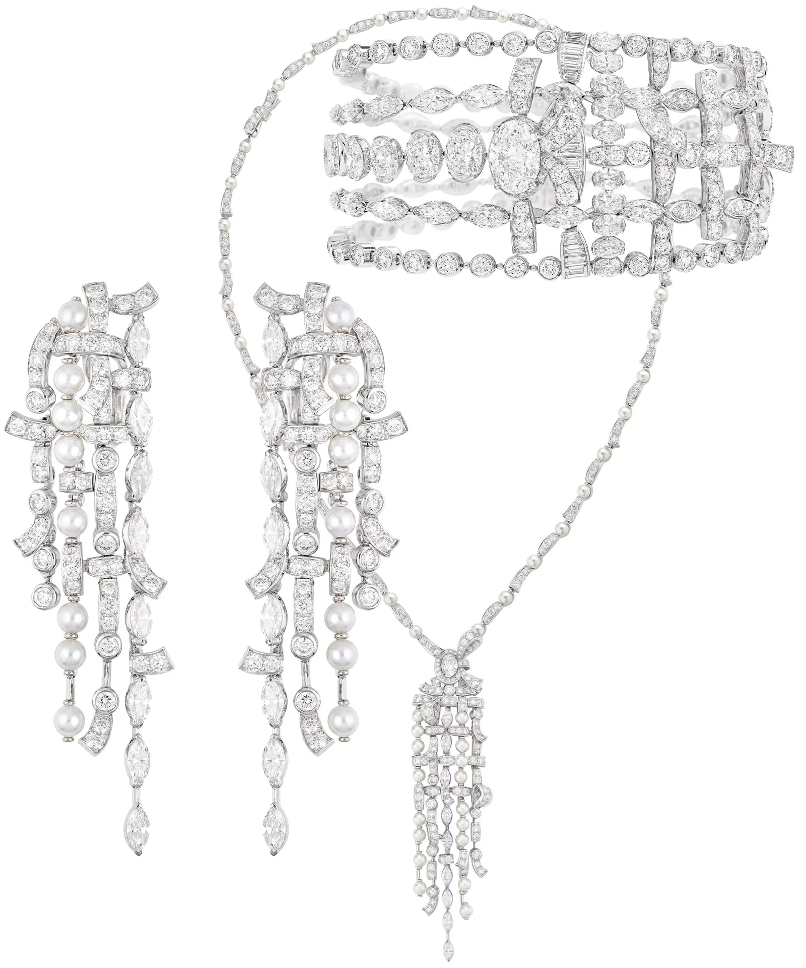 Серьги, браслет, колье Tweed Ruban из коллекции Tweed de Chanel