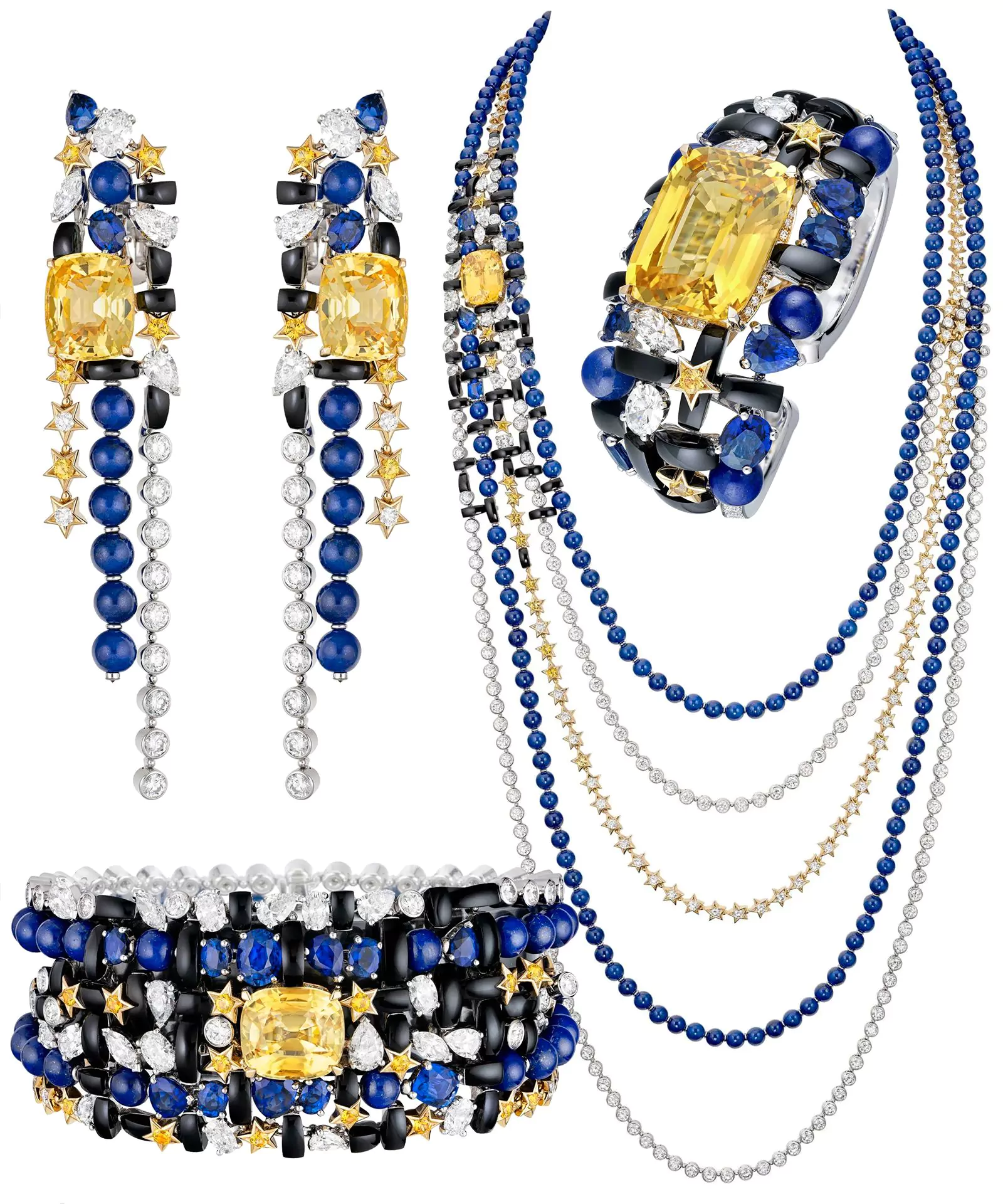 Серьги, колье, кольцо, браслет Tweed Étoile из коллекции Tweed de Chanel