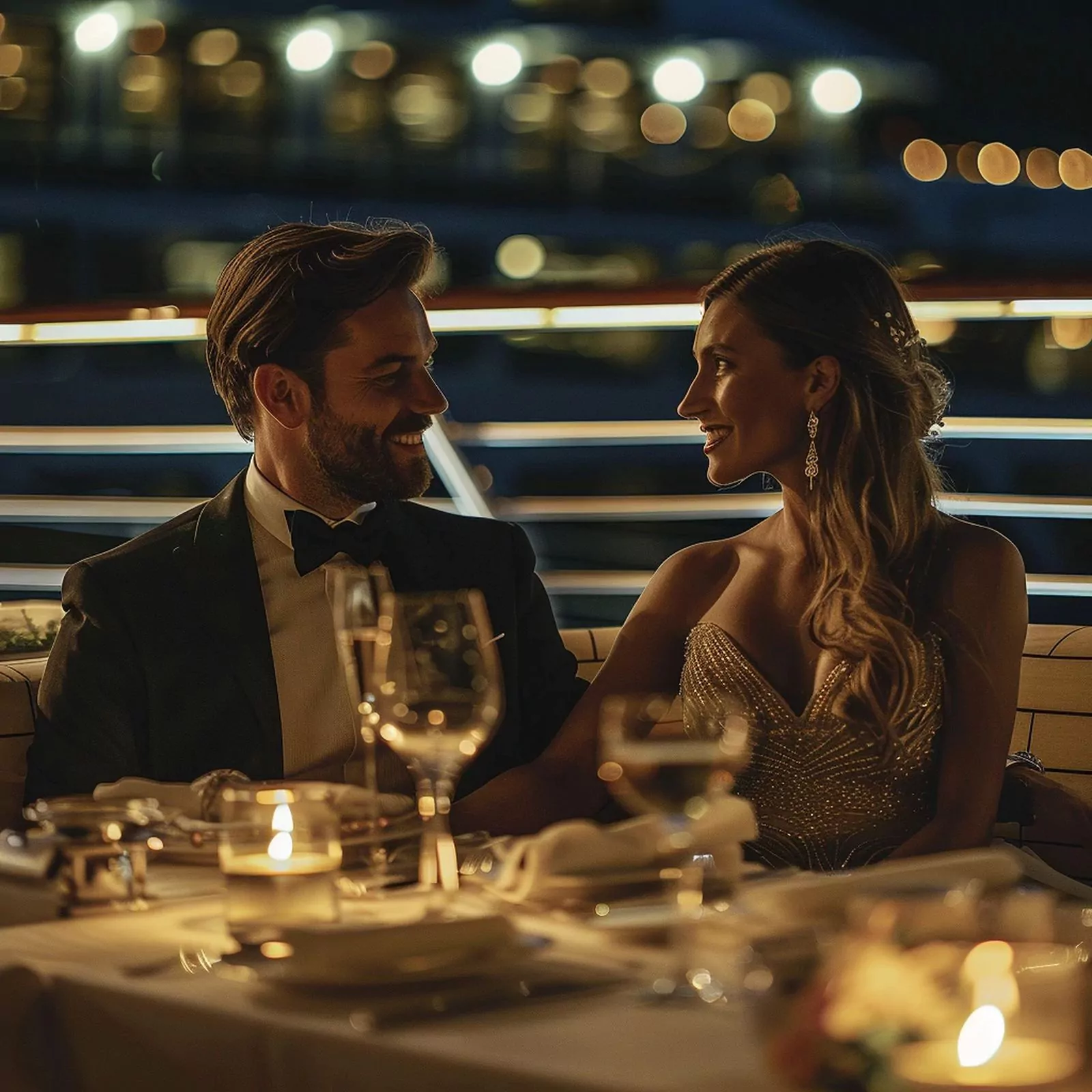 Романтический ужин на палубе лайнера