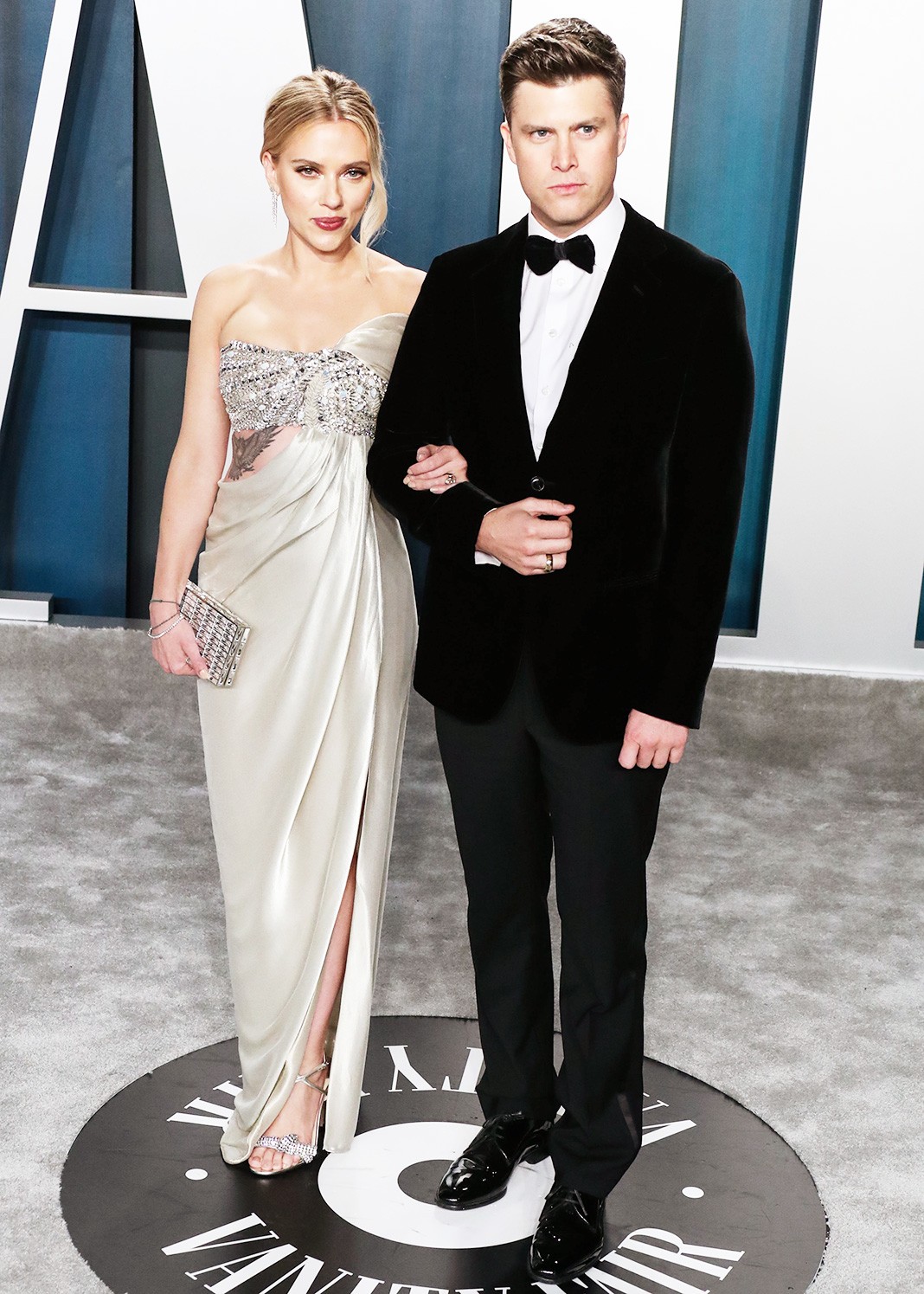 Скарлетт Йоханссон, Колин Жост на вечеринке Vanity Fair в честь 92-й церемонии вручения премии «Оскар», 10 февраля 2020 г.