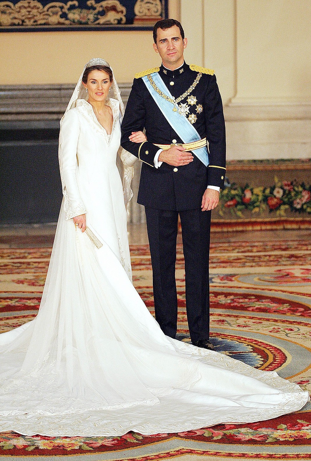 Свадьба Королевы Летиции и принца Астурийского Филиппа в кафедральном соборе Санта-Мария ла Реаль де ла Альмудена в Мадриде, 22 мая 2004 г.